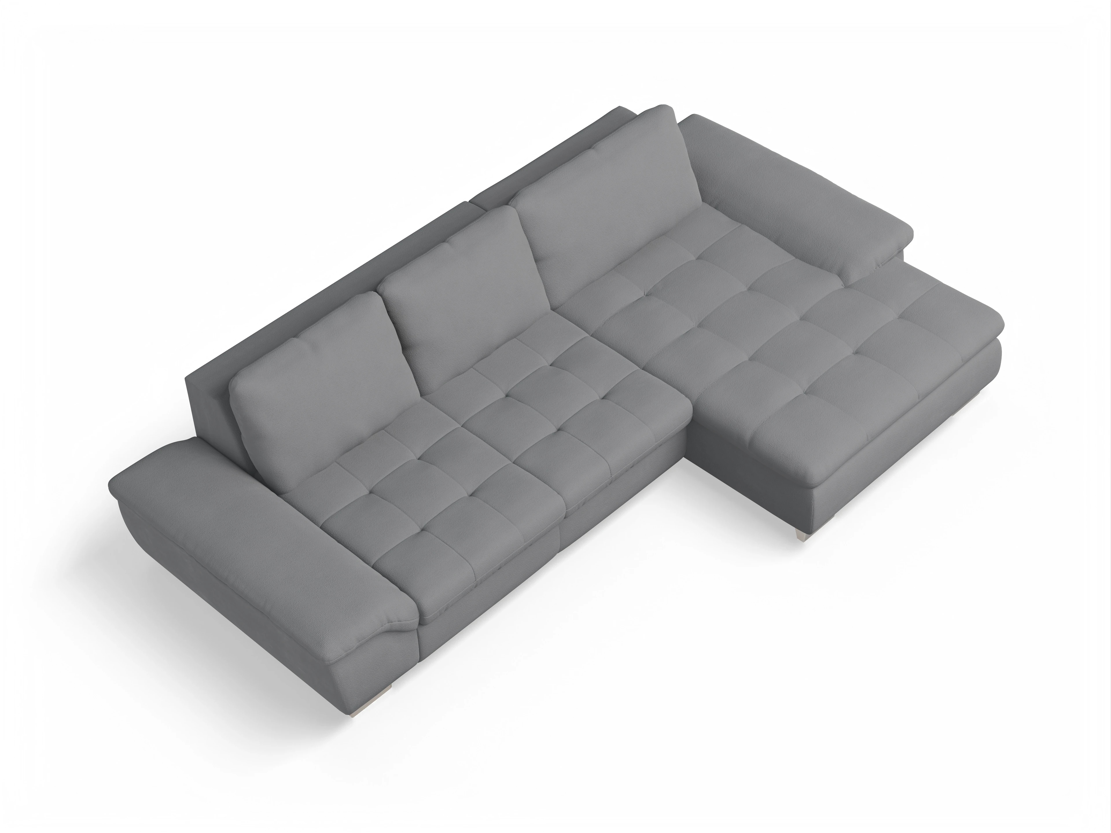 Ansicht des Produktes SC Smart 1007 Ecksofa rechts Abschluss offen in Stoff Grau