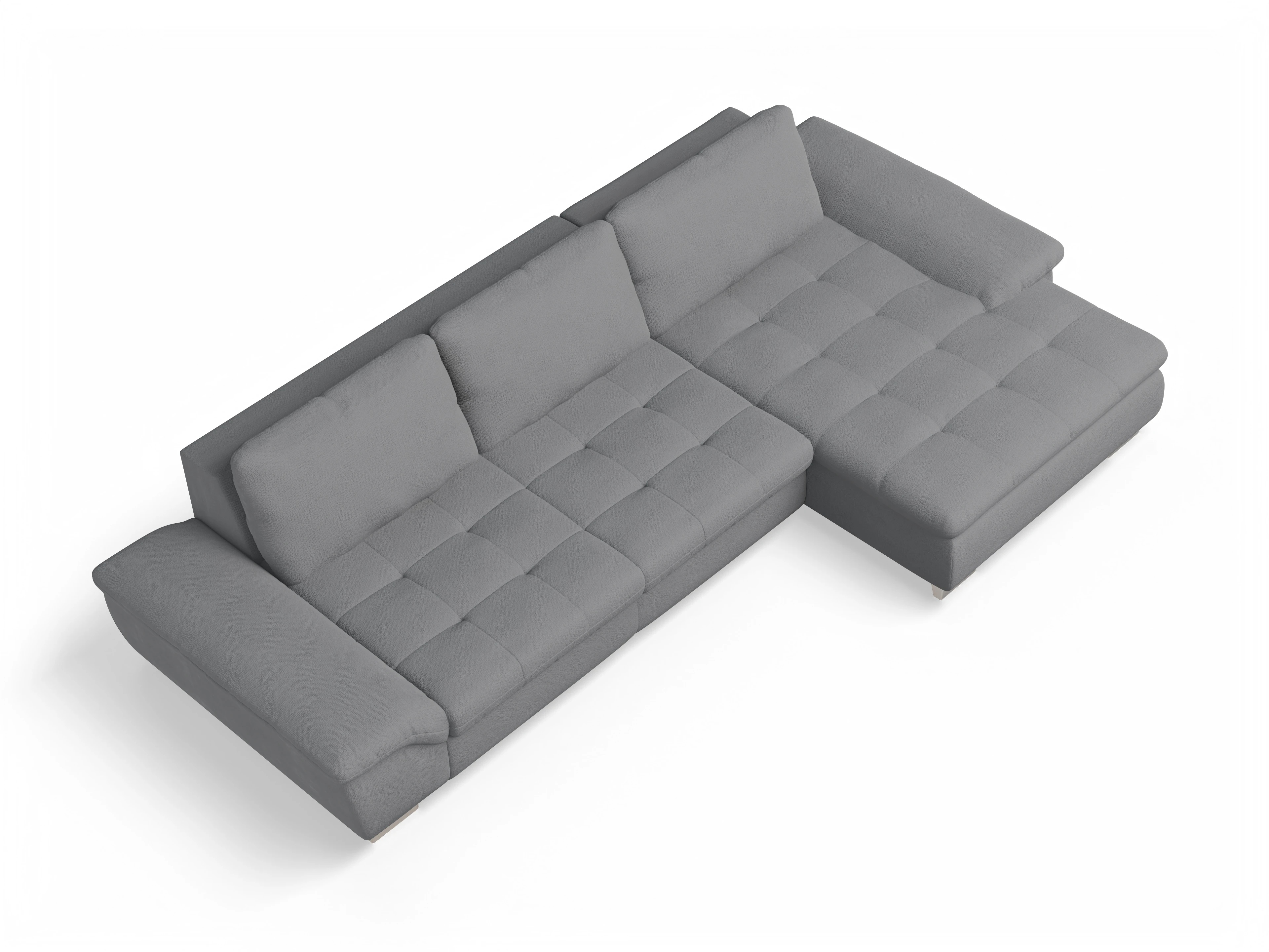 Ansicht des Produktes SC Smart 1007 Ecksofa rechts Abschluss offen in Stoff Grau