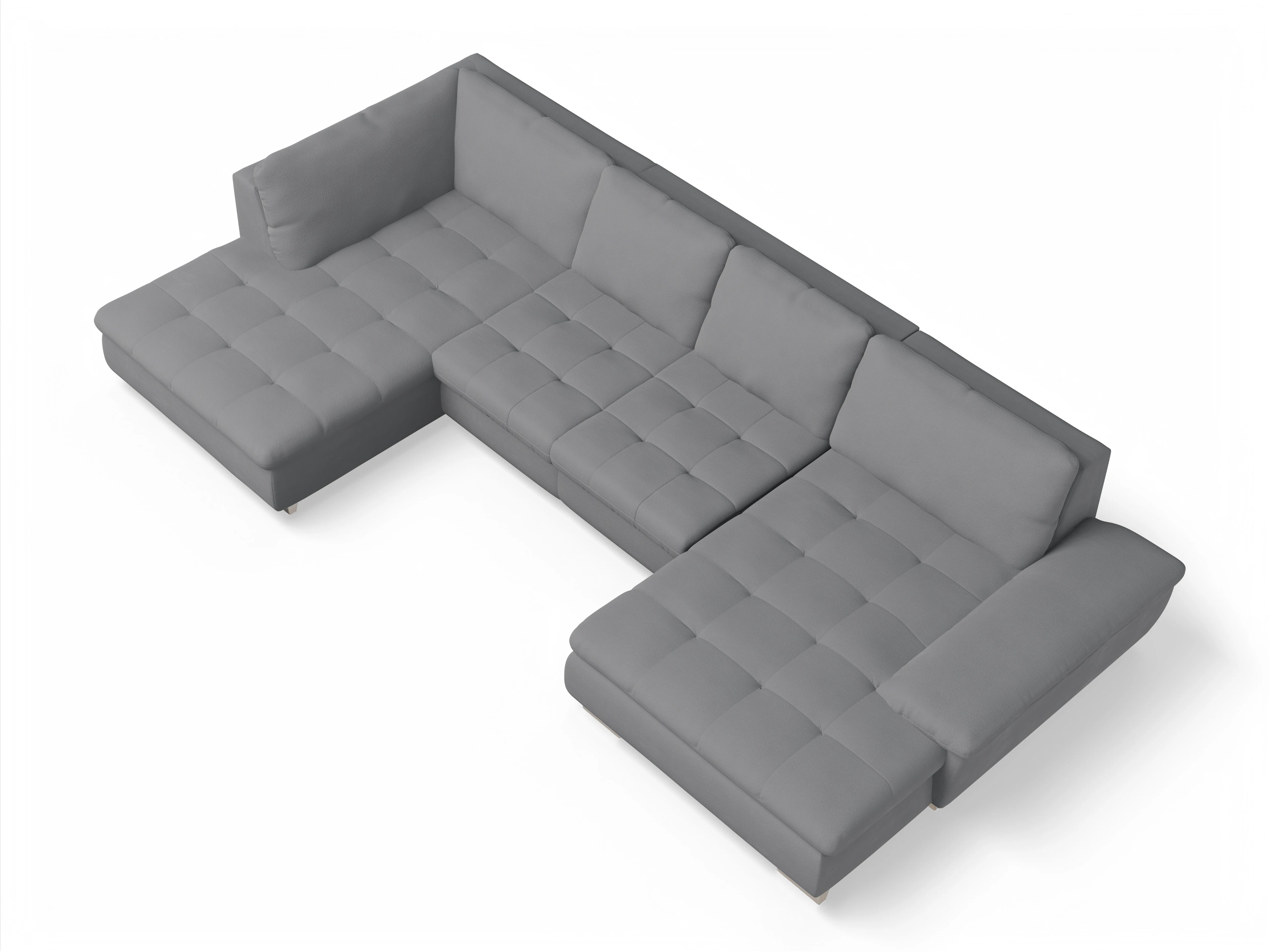 Ansicht des Produktes SC Smart 1007 Wohnlandschaft offen beidseitig in Stoff Grau