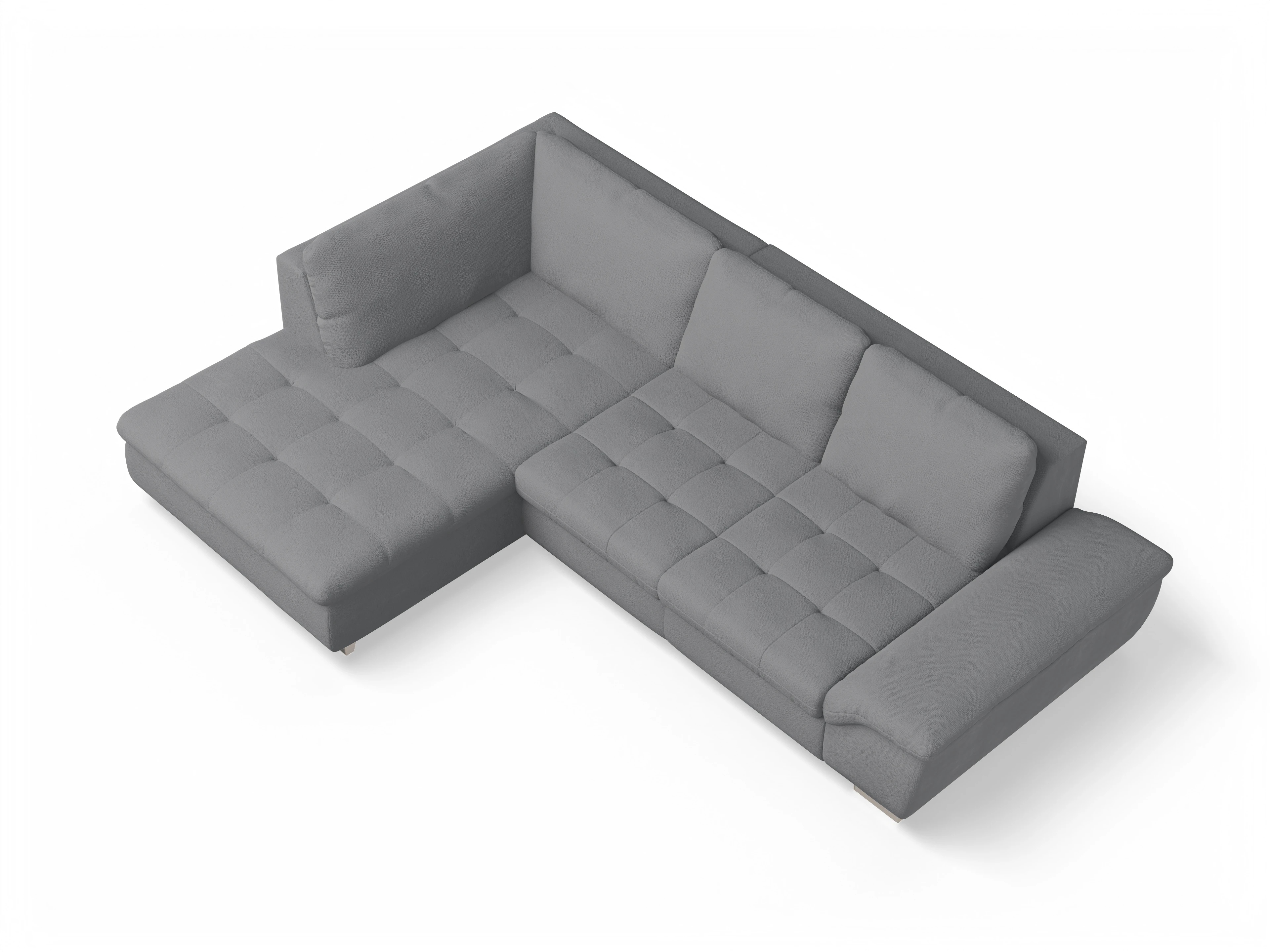 Ansicht des Produktes SC Smart 1007 Ecksofa links Abschluss offen in Stoff Grau