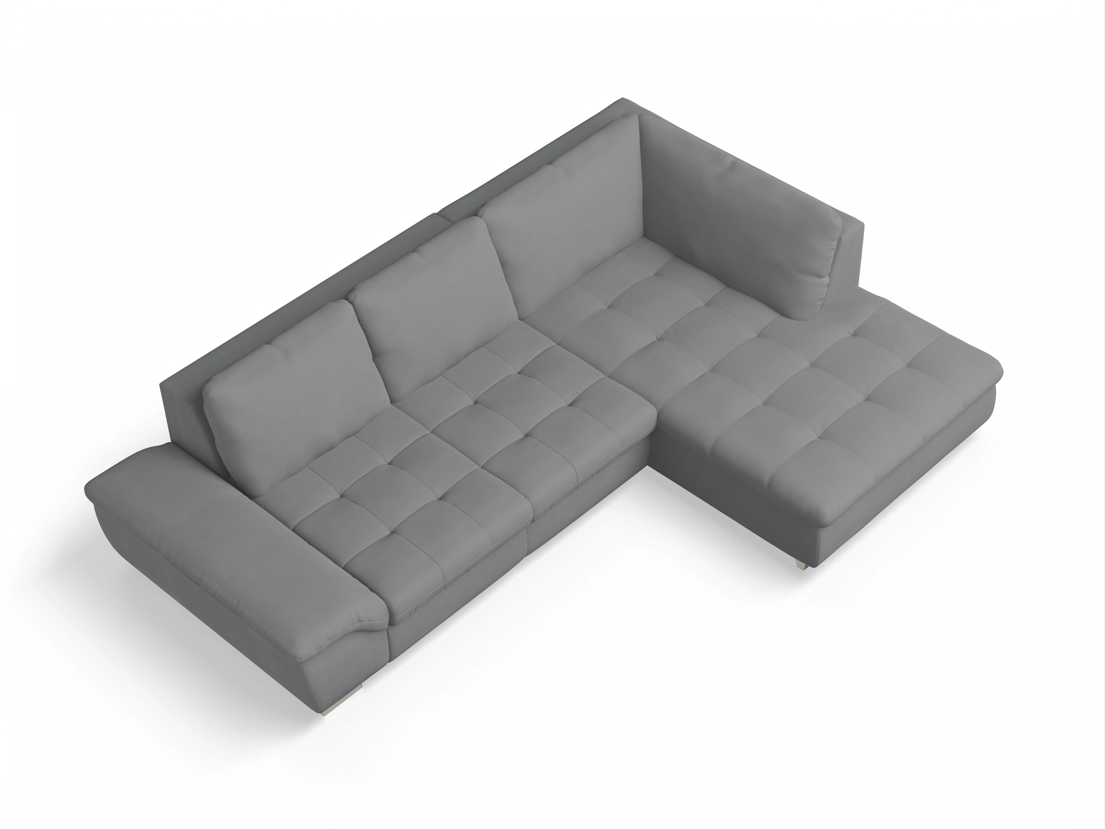 Ansicht des Produktes SC Smart 1007 Ecksofa rechts Abschluss offen in Stoff Grau