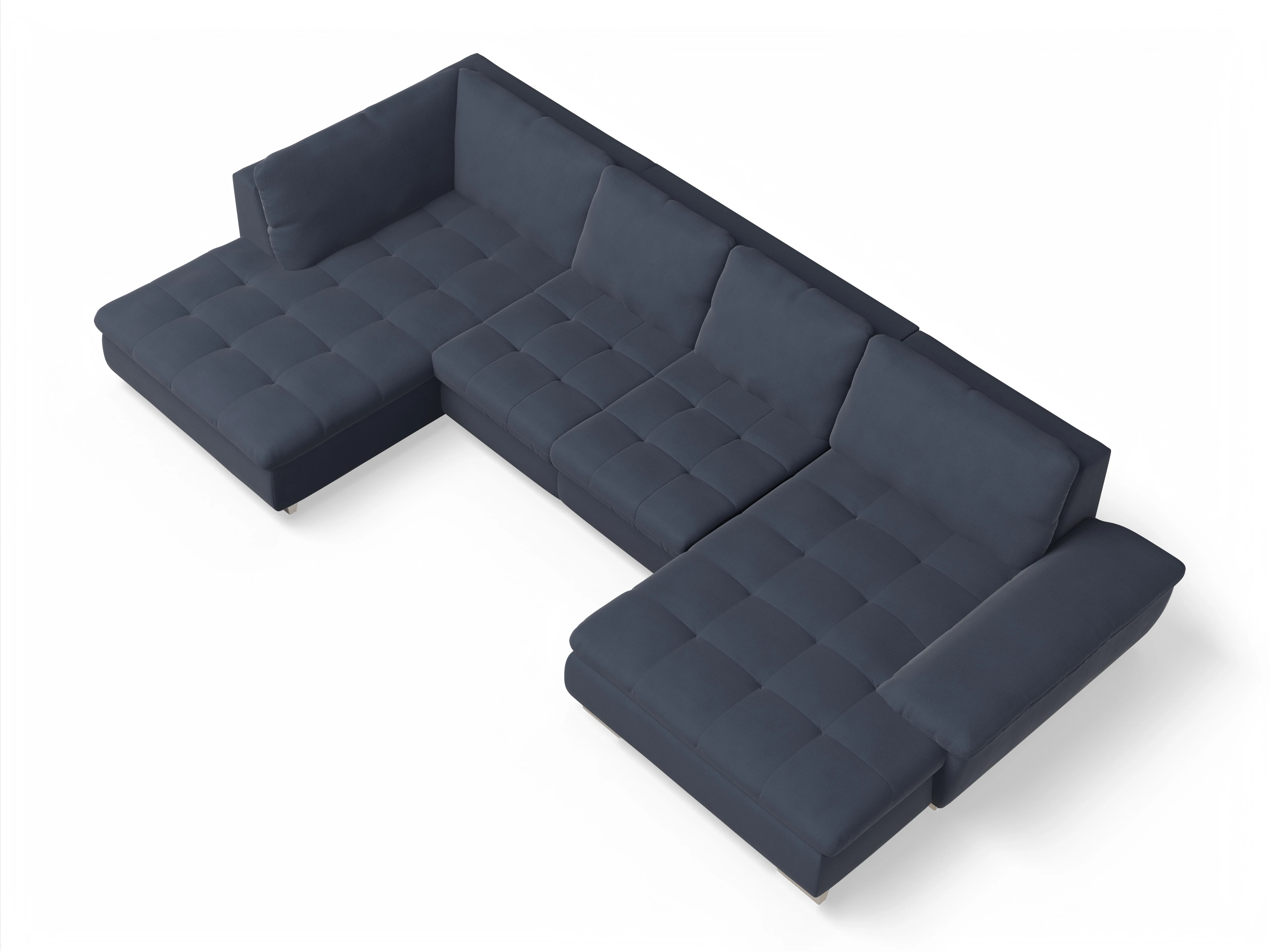 Ansicht des Produktes SC Smart 1007 Wohnlandschaft offen beidseitig in Stoff Blau