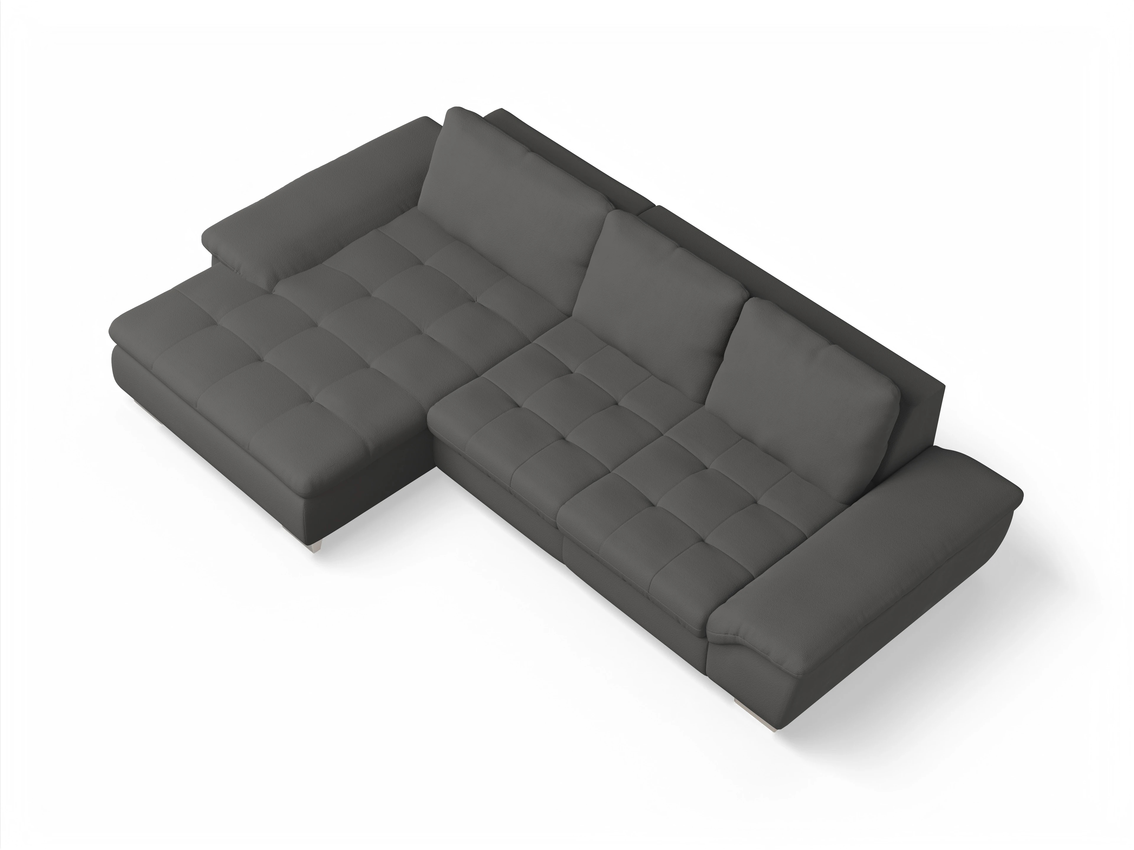 Ansicht des Produktes SC Smart 1007 Ecksofa links Abschluss offen in Stoff Grau