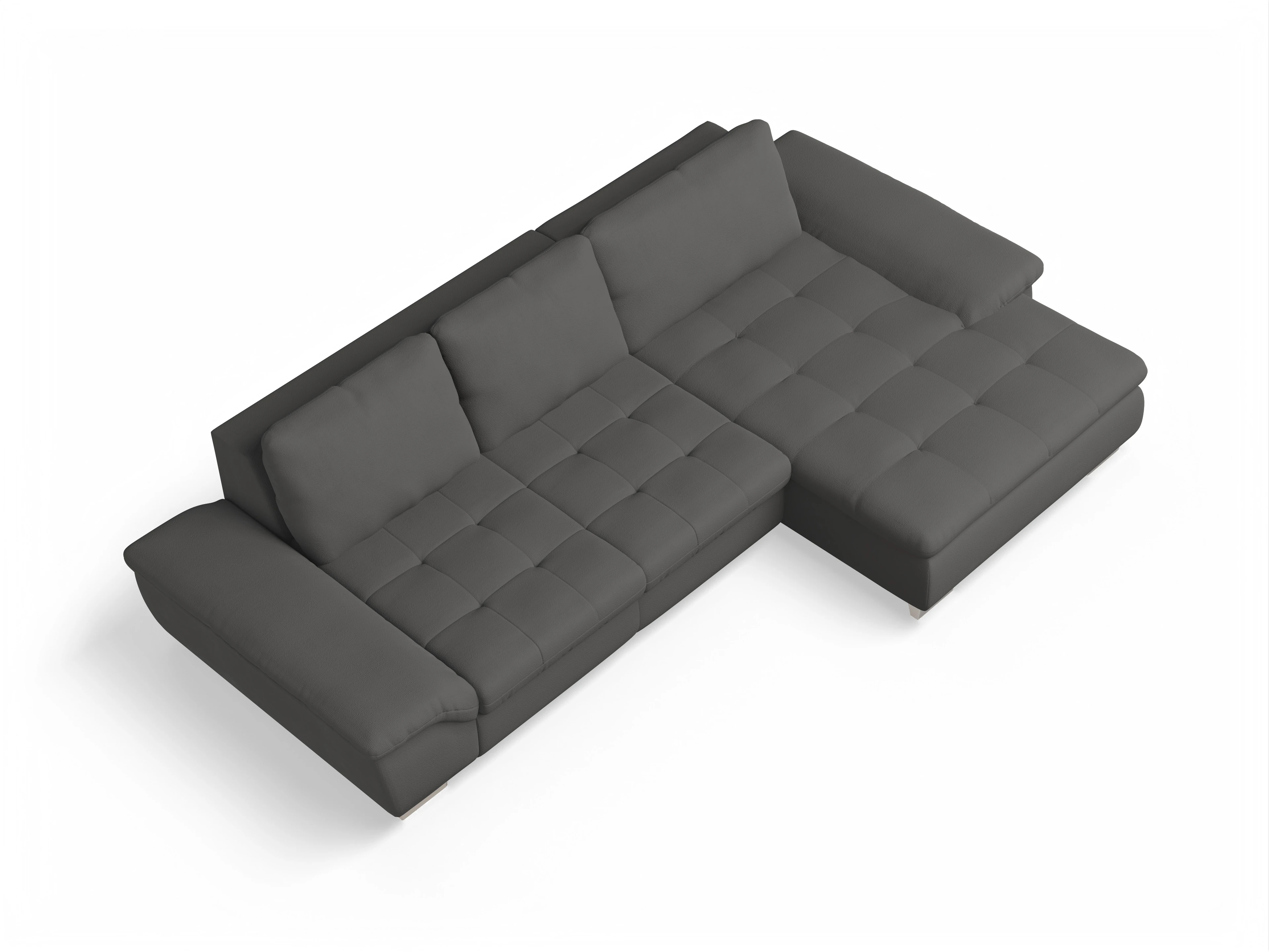 Ansicht des Produktes SC Smart 1007 Ecksofa rechts Abschluss offen in Stoff Grau