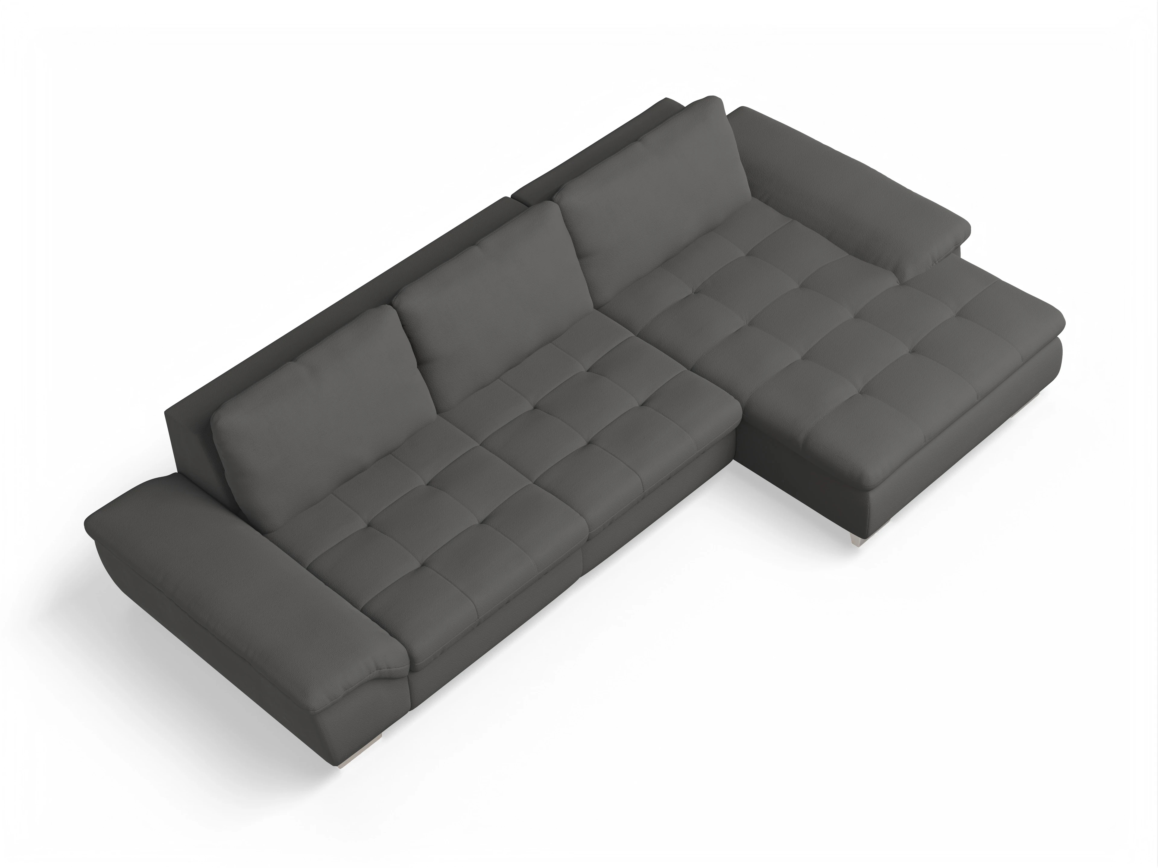 Ansicht des Produktes SC Smart 1007 Ecksofa rechts Abschluss offen in Stoff Grau