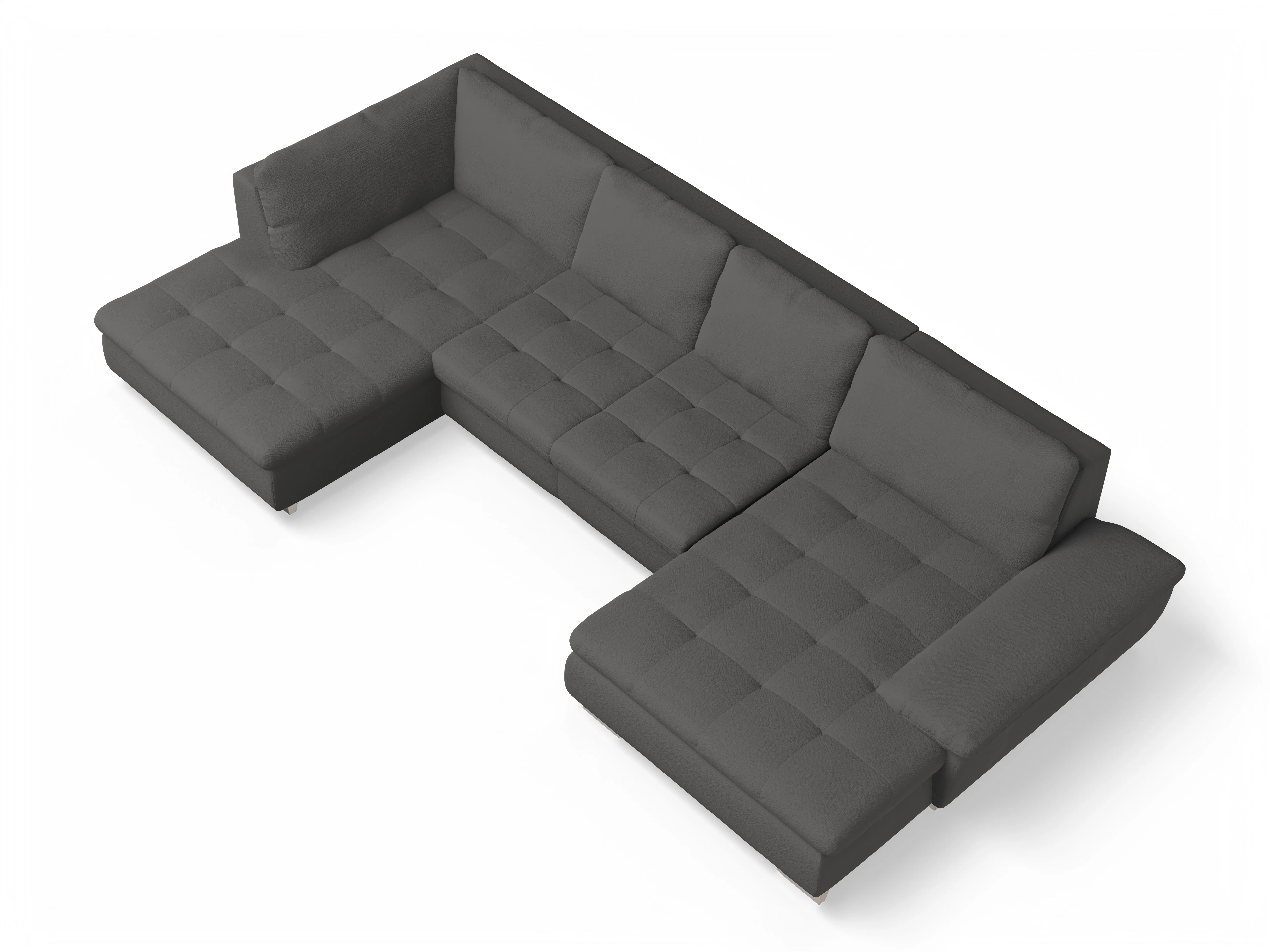 Ansicht des Produktes SC Smart 1007 Wohnlandschaft offen beidseitig in Stoff Grau