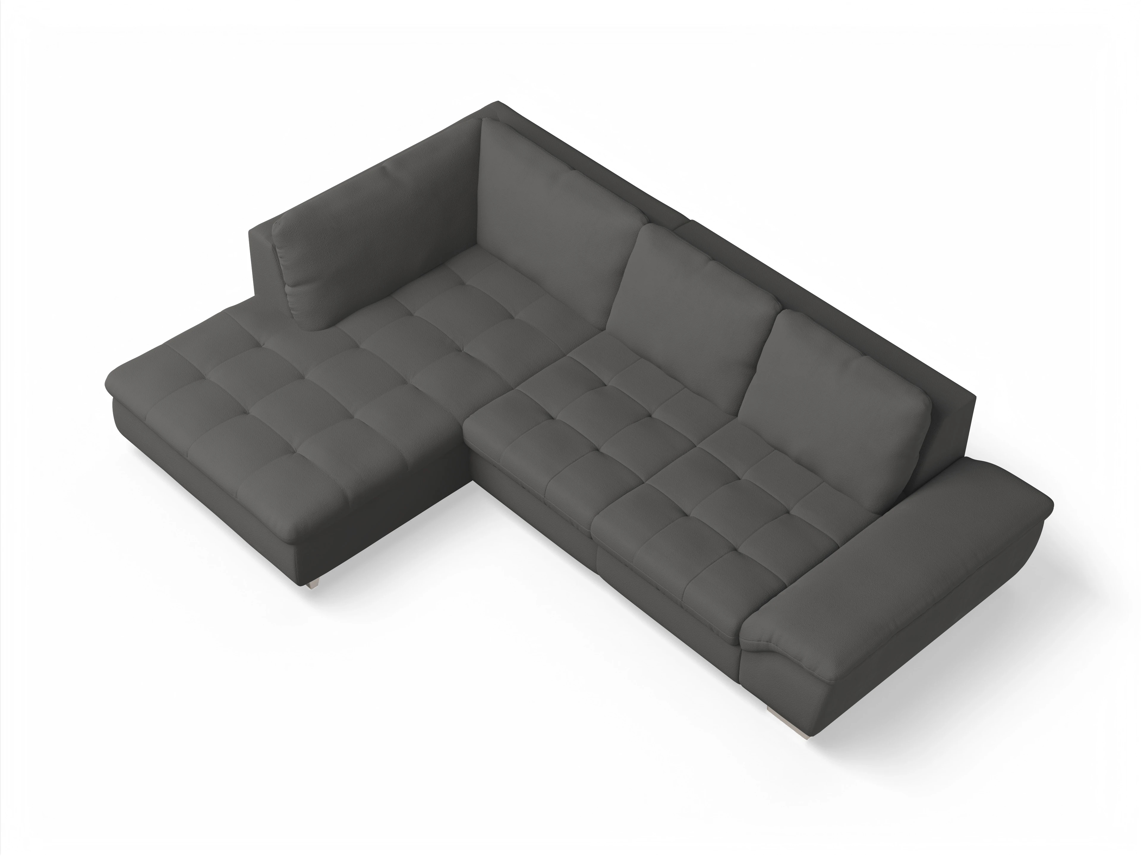 Ansicht des Produktes SC Smart 1007 Ecksofa links Abschluss offen in Stoff Grau