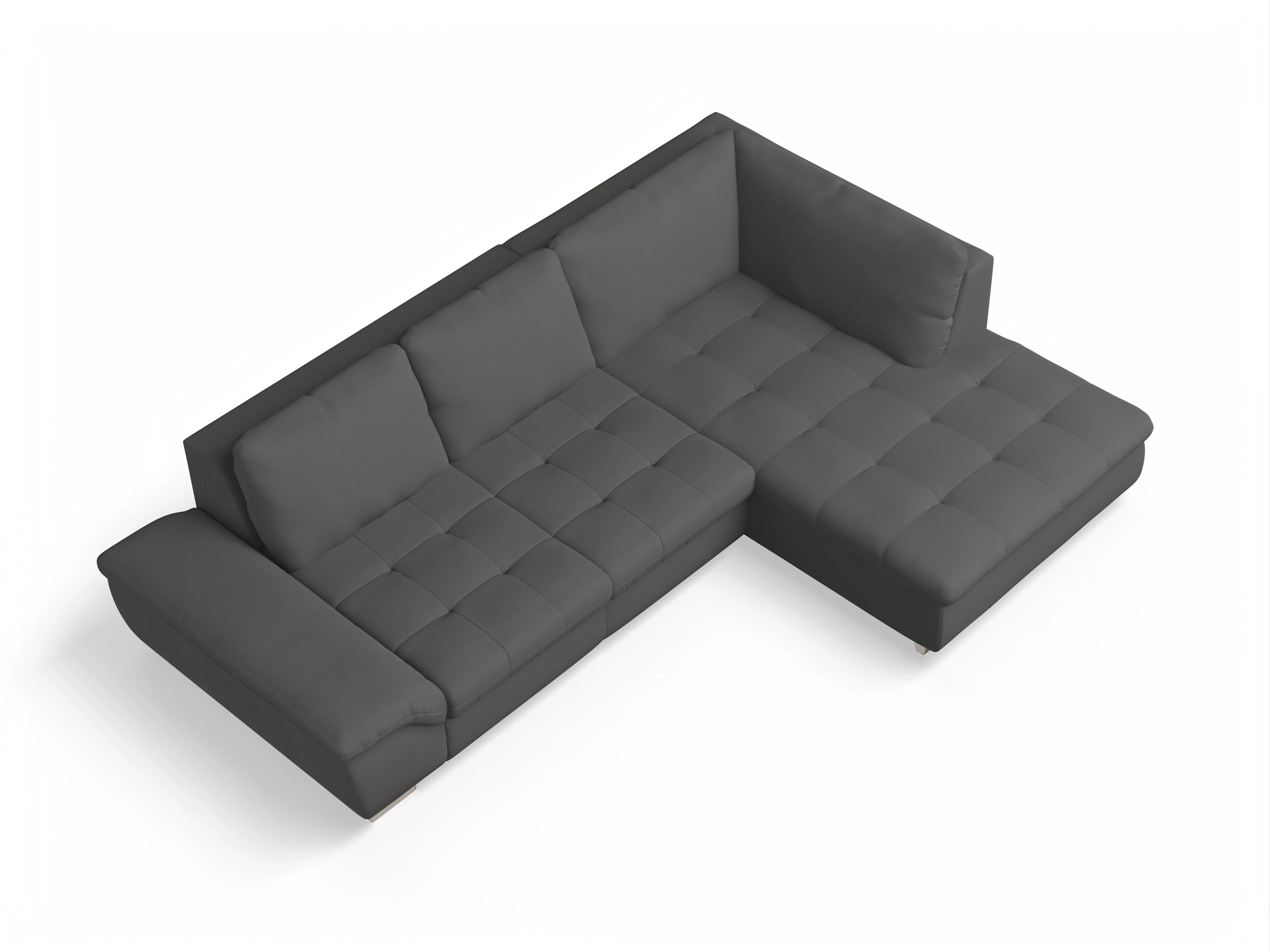 Ansicht des Produktes SC Smart 1007 Ecksofa rechts Abschluss offen in Stoff Grau