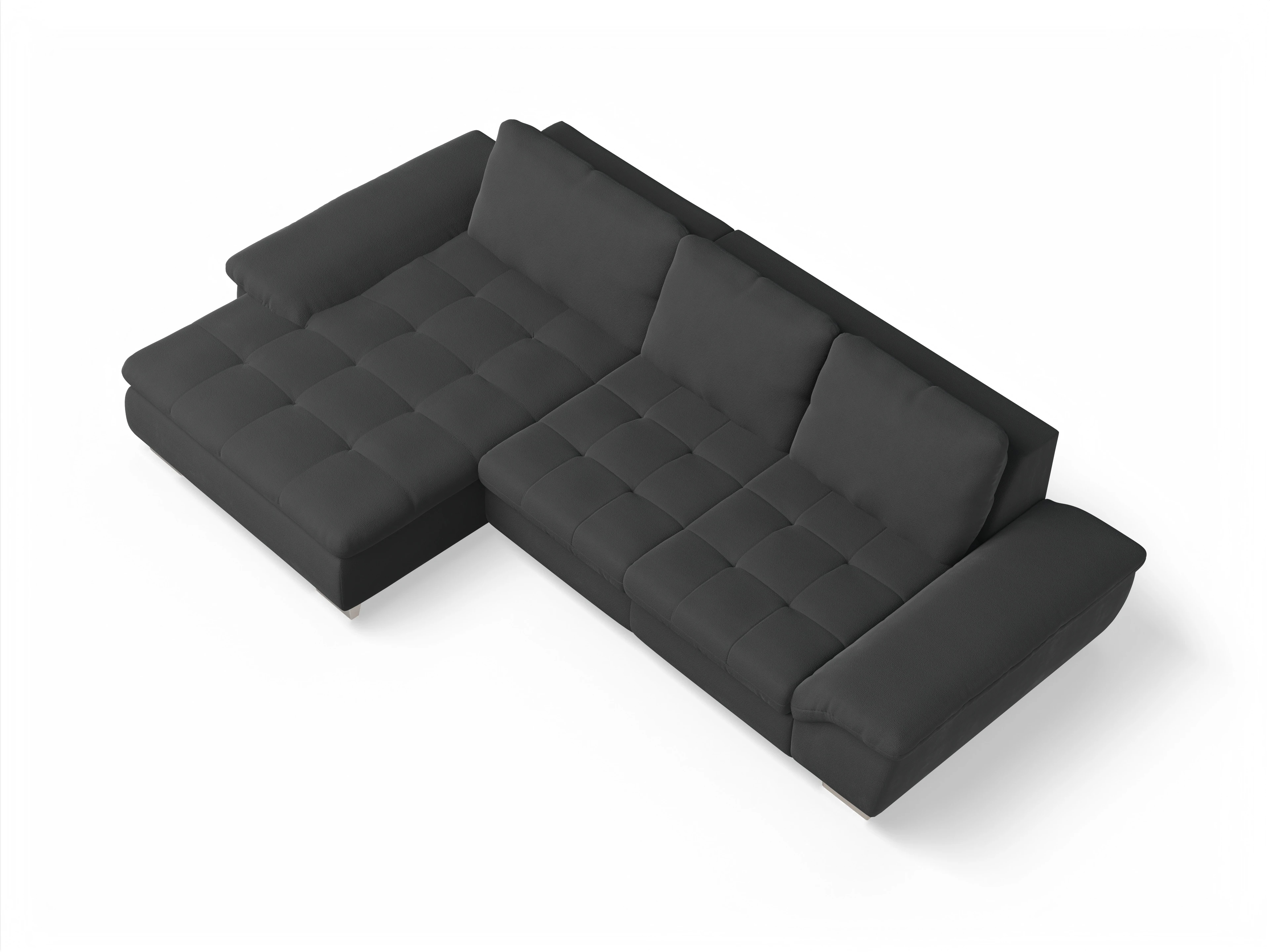 Ansicht des Produktes SC Smart 1007 Ecksofa links Abschluss offen in Stoff Schwarz