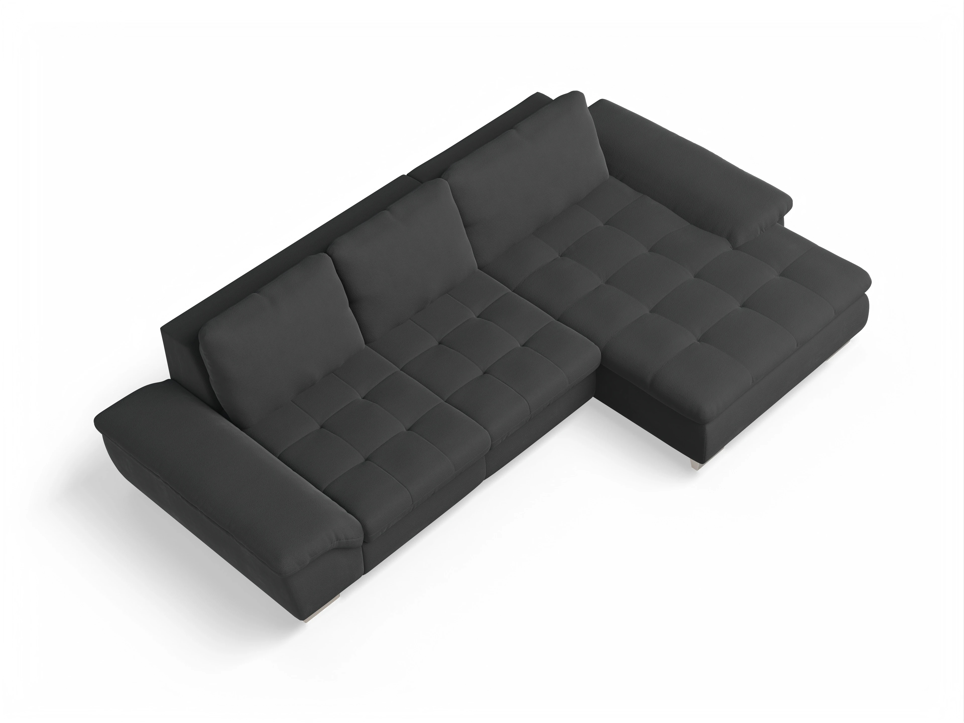 Ansicht des Produktes SC Smart 1007 Ecksofa rechts Abschluss offen in Stoff Schwarz