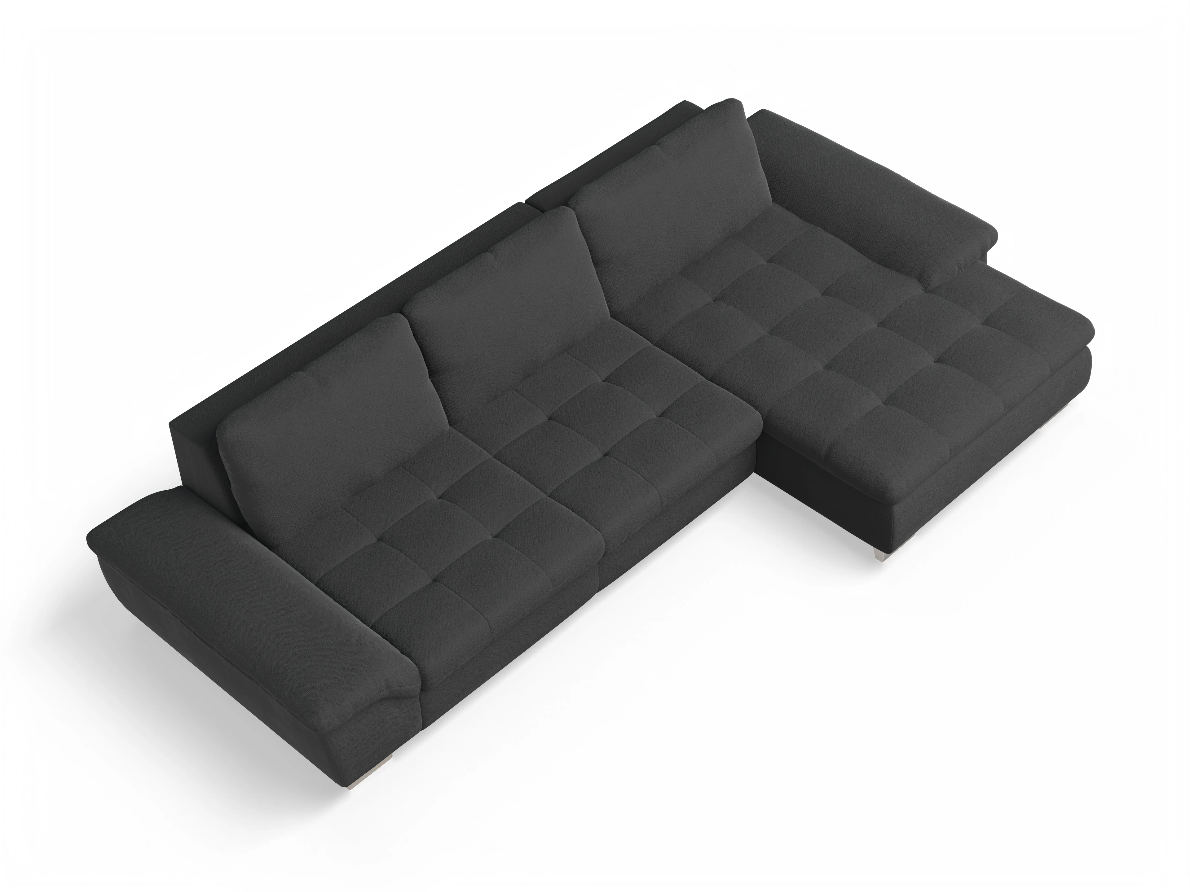 Ansicht des Produktes SC Smart 1007 Ecksofa rechts Abschluss offen in Stoff Schwarz