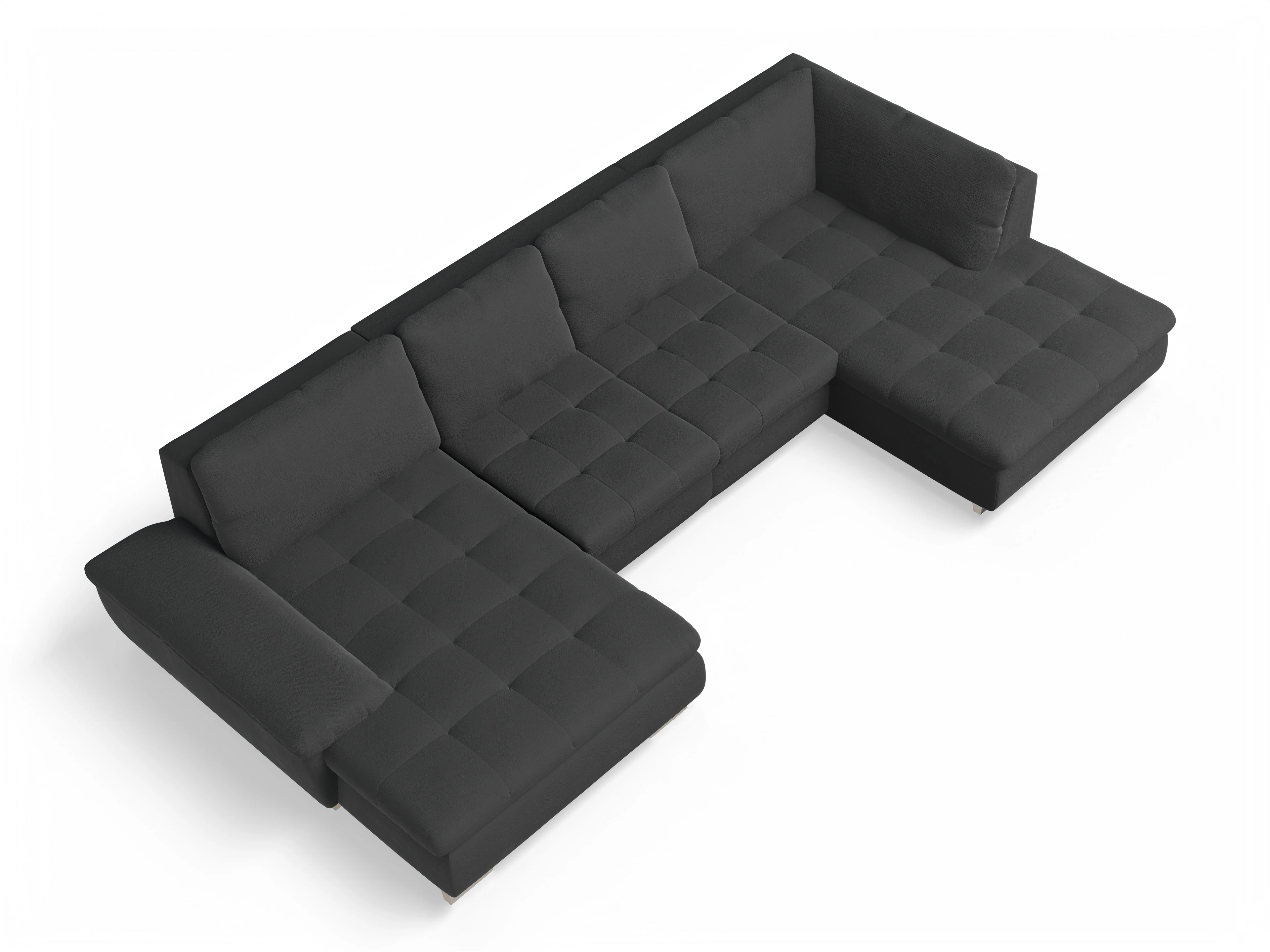 Ansicht des Produktes SC Smart 1007 Wohnlandschaft offen beidseitig in Stoff Schwarz