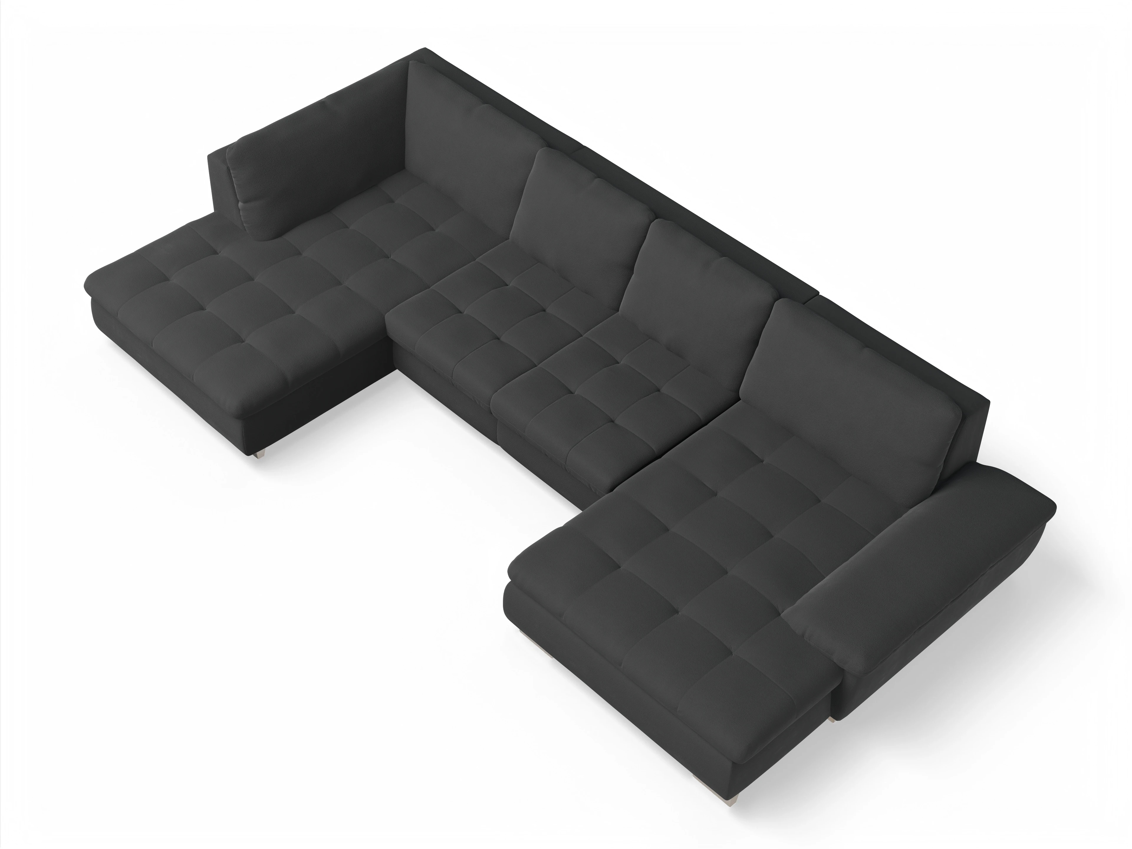 Ansicht des Produktes SC Smart 1007 Wohnlandschaft offen beidseitig in Stoff Schwarz