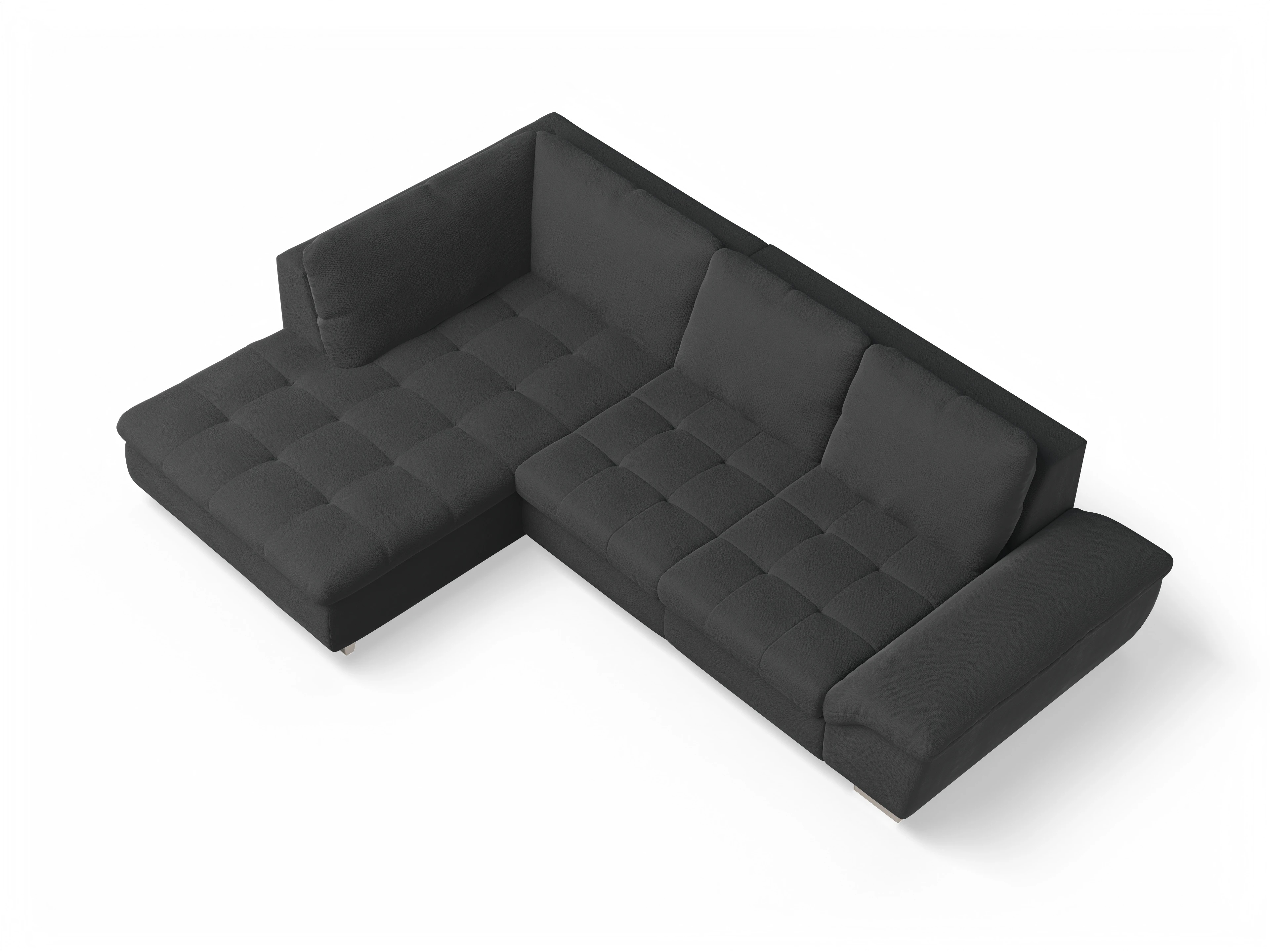 Ansicht des Produktes SC Smart 1007 Ecksofa links Abschluss offen in Stoff Schwarz