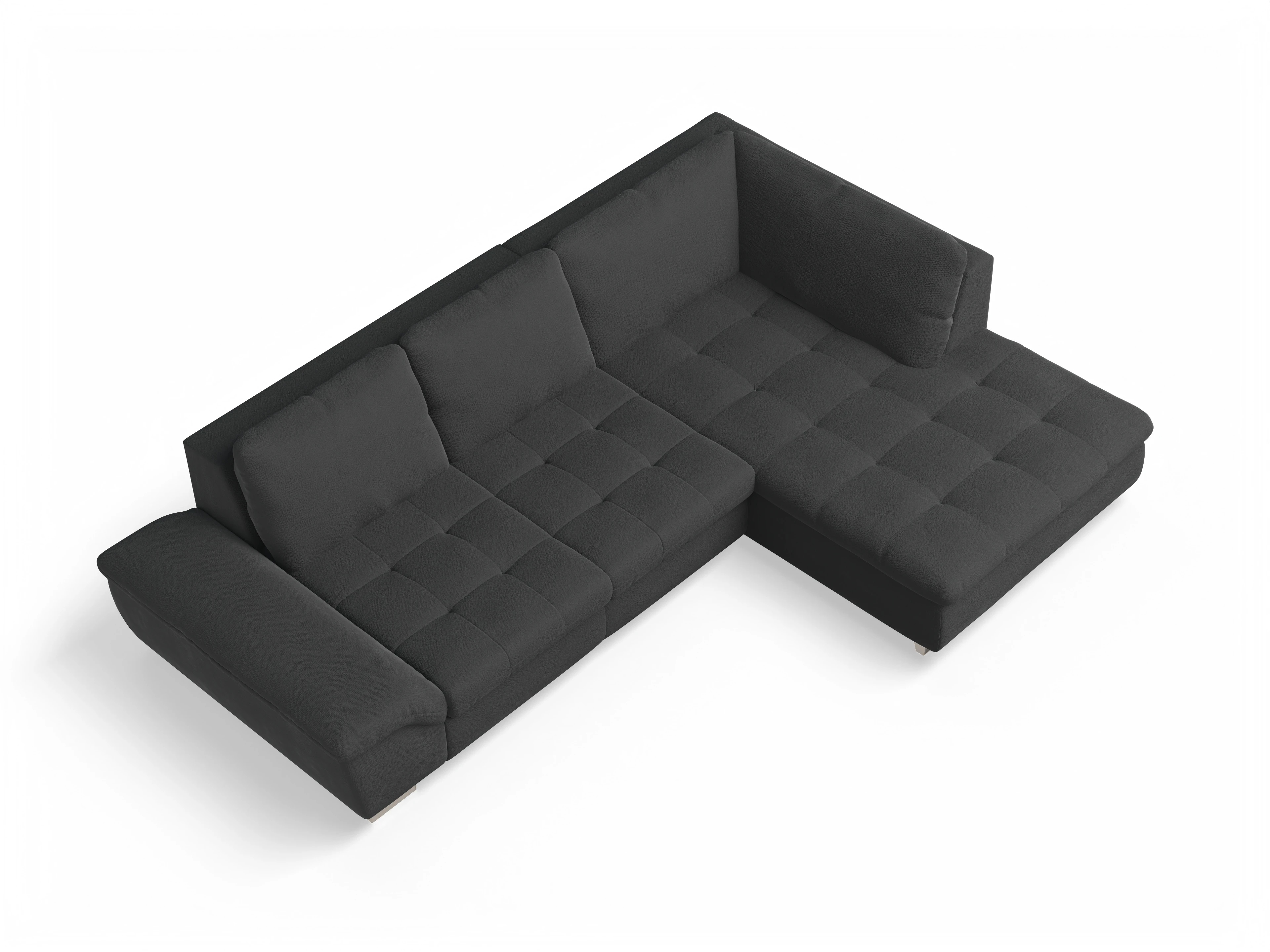 Ansicht des Produktes SC Smart 1007 Ecksofa rechts Abschluss offen in Stoff Schwarz
