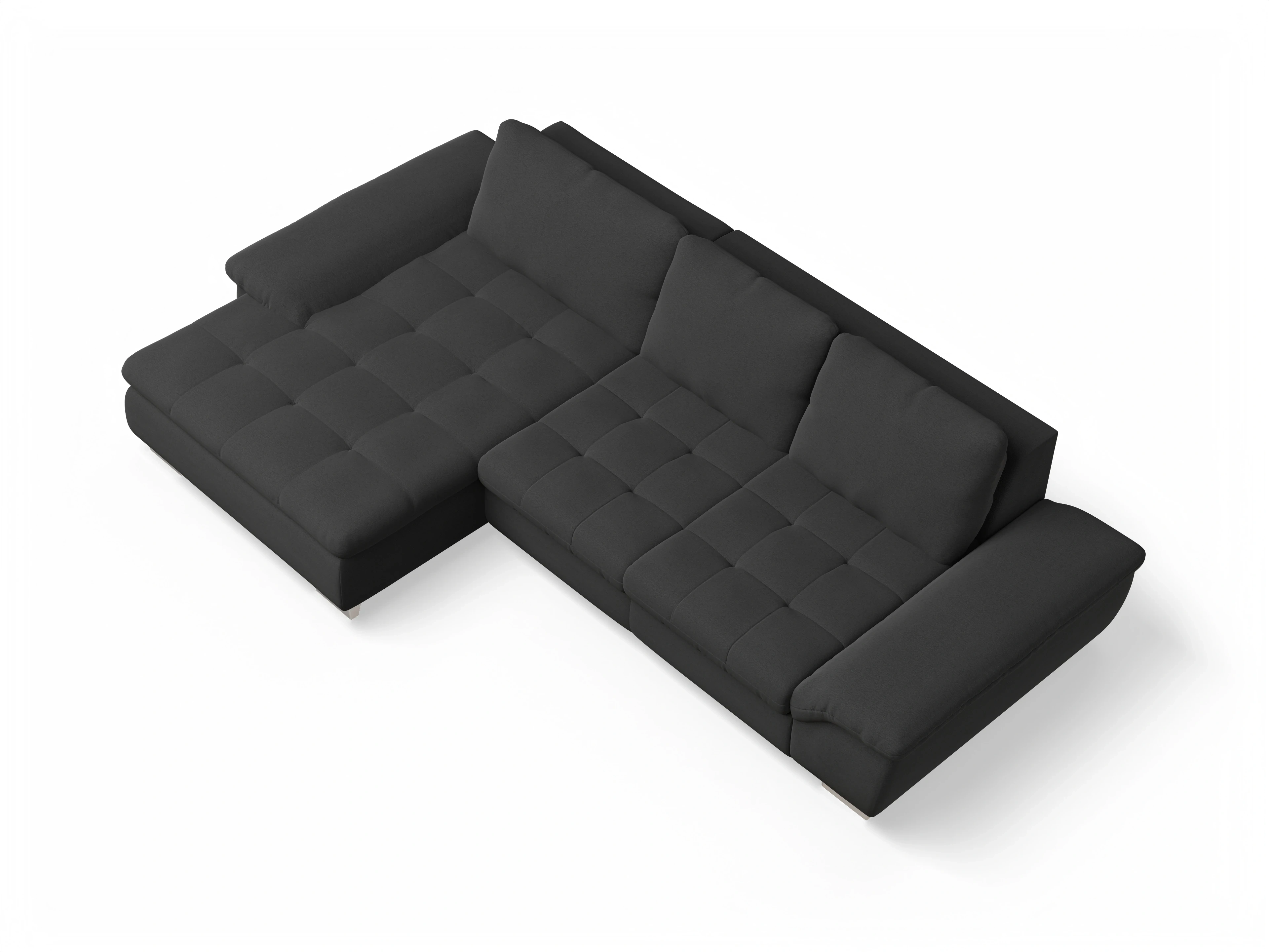Ansicht des Produktes SC Smart 1007 Ecksofa links Abschluss offen in Stoff Grau