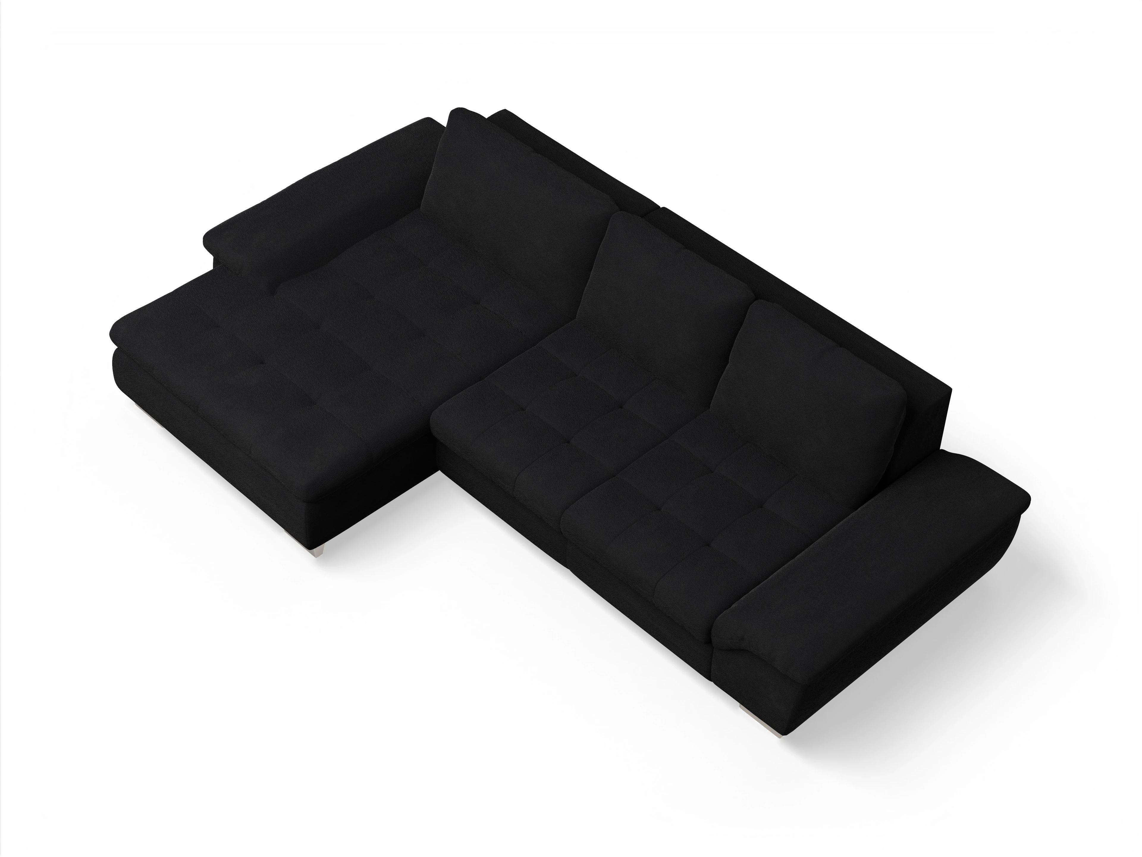 Ansicht des Produktes SC Smart 1007 Ecksofa links Abschluss offen in Stoff Schwarz