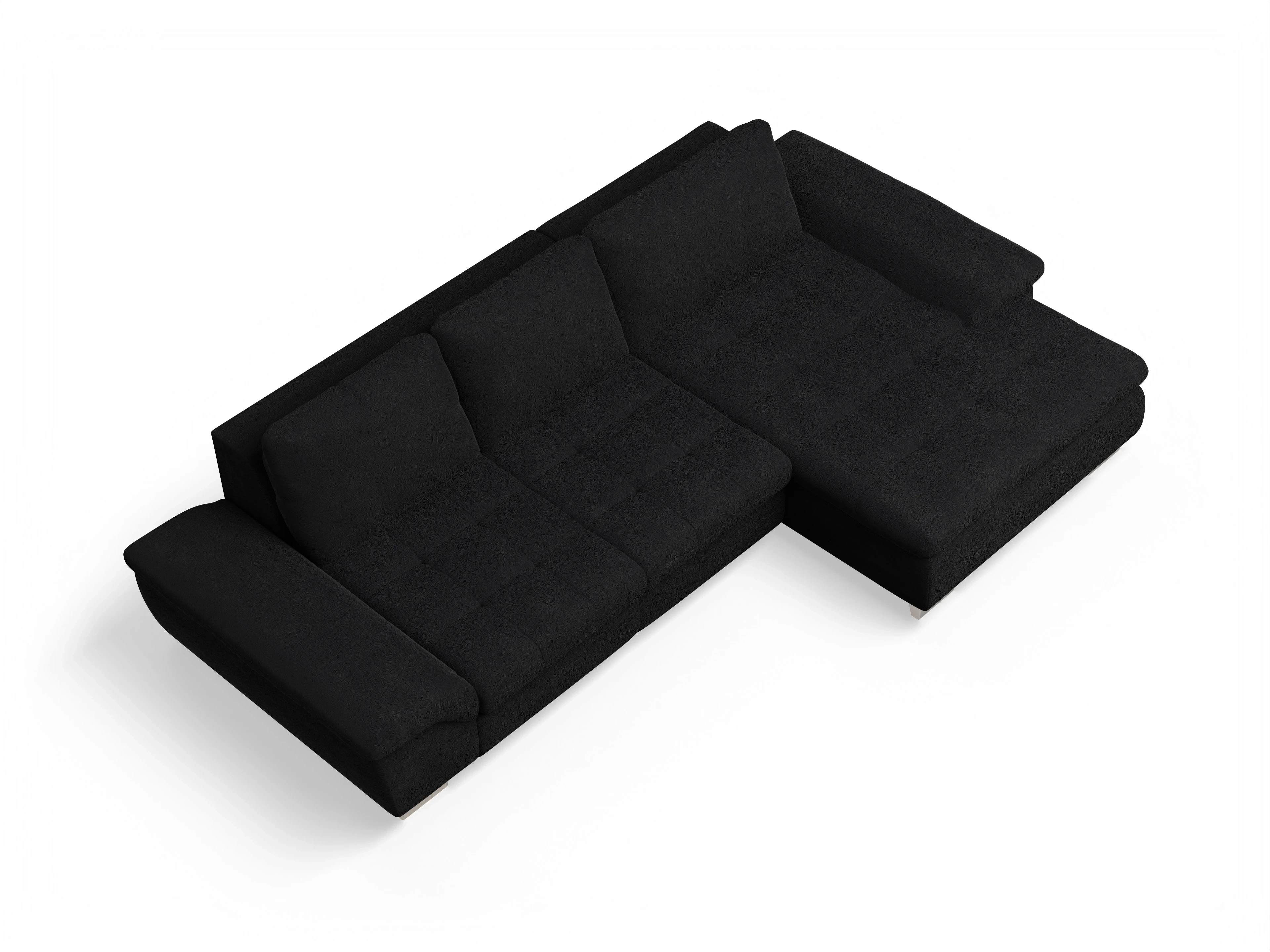 Ansicht des Produktes SC Smart 1007 Ecksofa rechts Abschluss offen in Stoff Schwarz