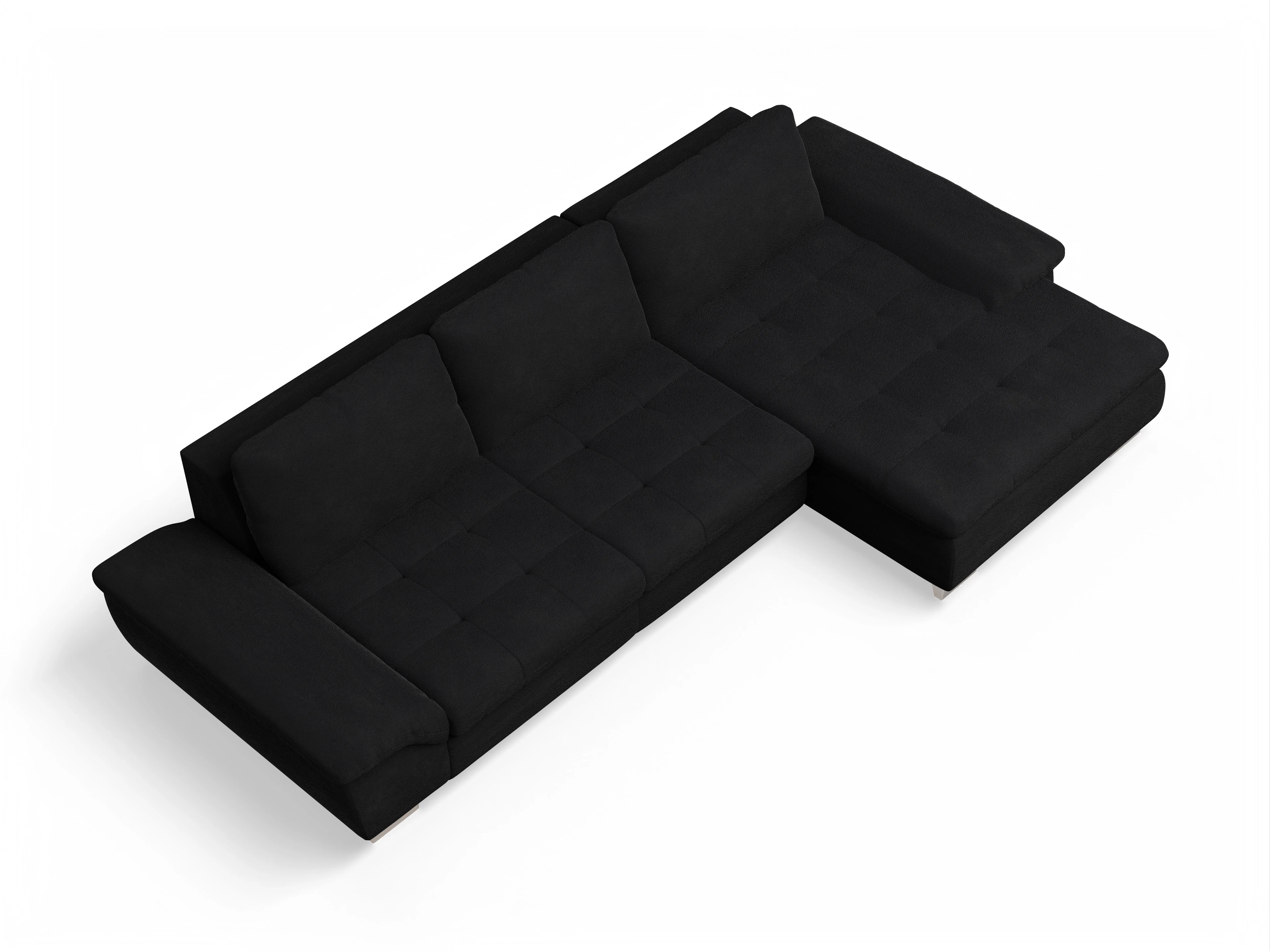 Ansicht des Produktes SC Smart 1007 Ecksofa rechts Abschluss offen in Stoff Schwarz