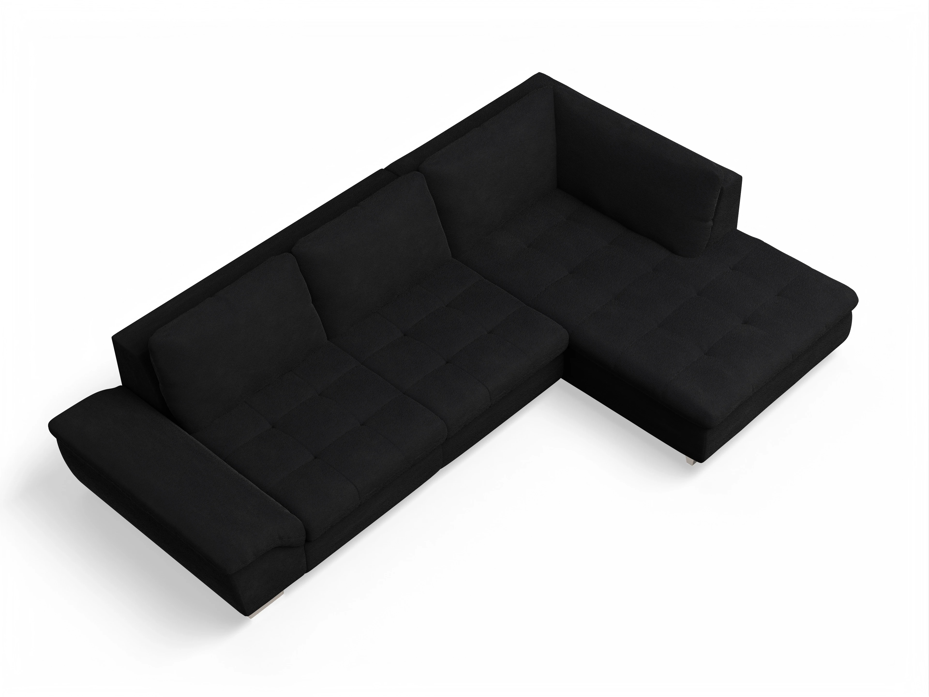 Ansicht des Produktes SC Smart 1007 Ecksofa rechts Abschluss offen in Stoff Schwarz