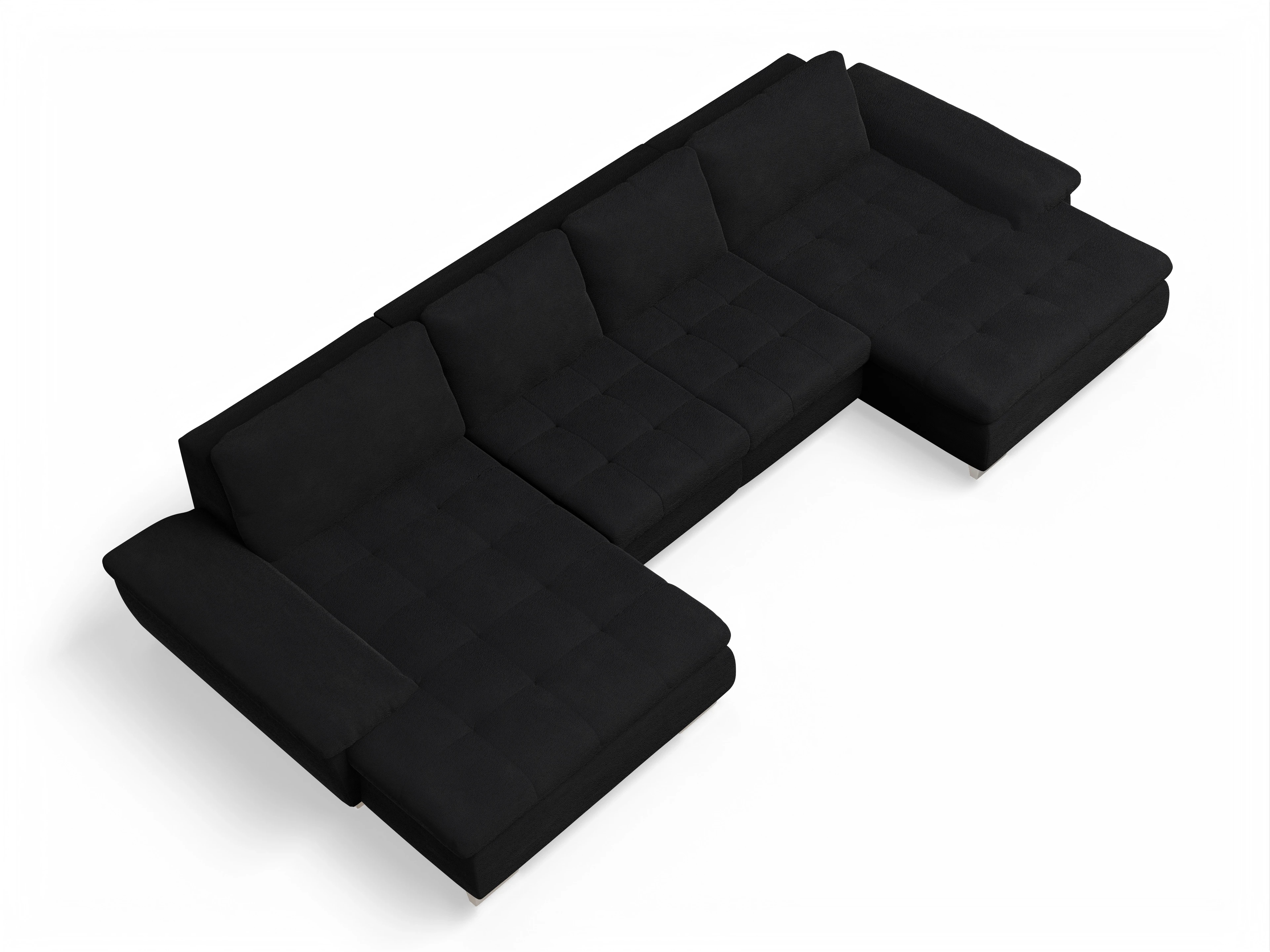 Ansicht des Produktes SC Smart 1007 Wohnlandschaft offen beidseitig in Stoff Schwarz