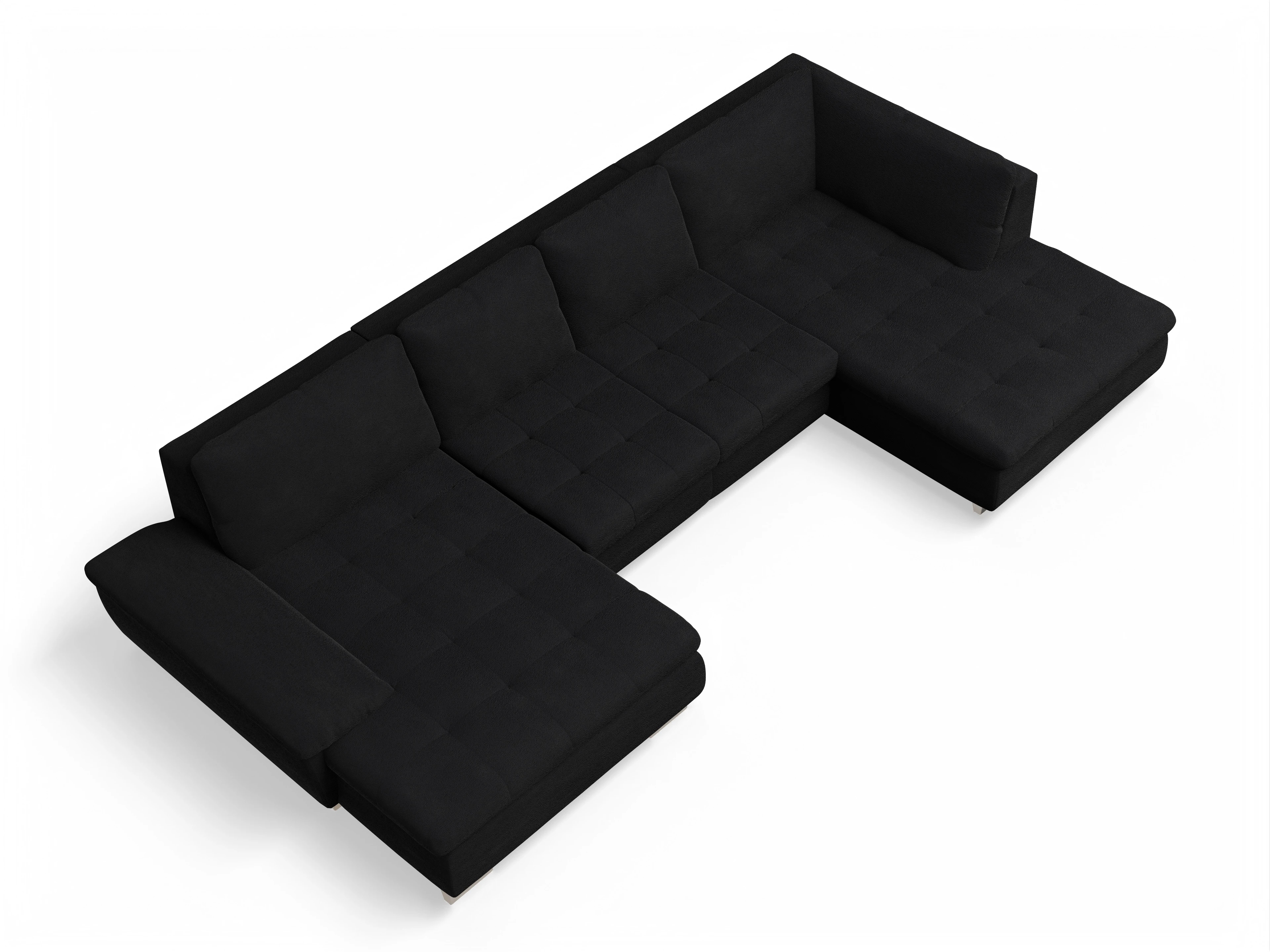 Ansicht des Produktes SC Smart 1007 Wohnlandschaft offen beidseitig in Stoff Schwarz