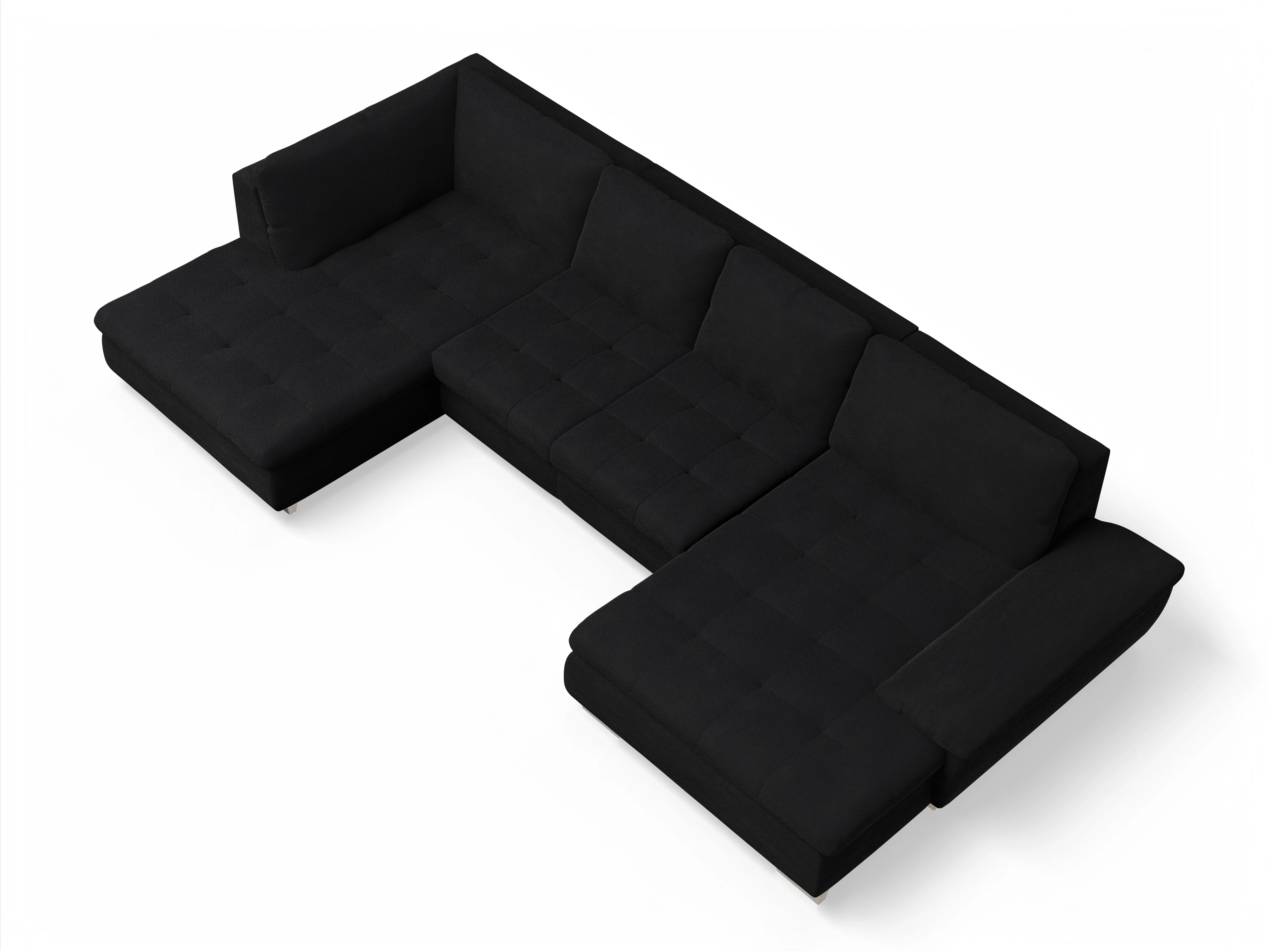 Ansicht des Produktes SC Smart 1007 Wohnlandschaft offen beidseitig in Stoff Schwarz