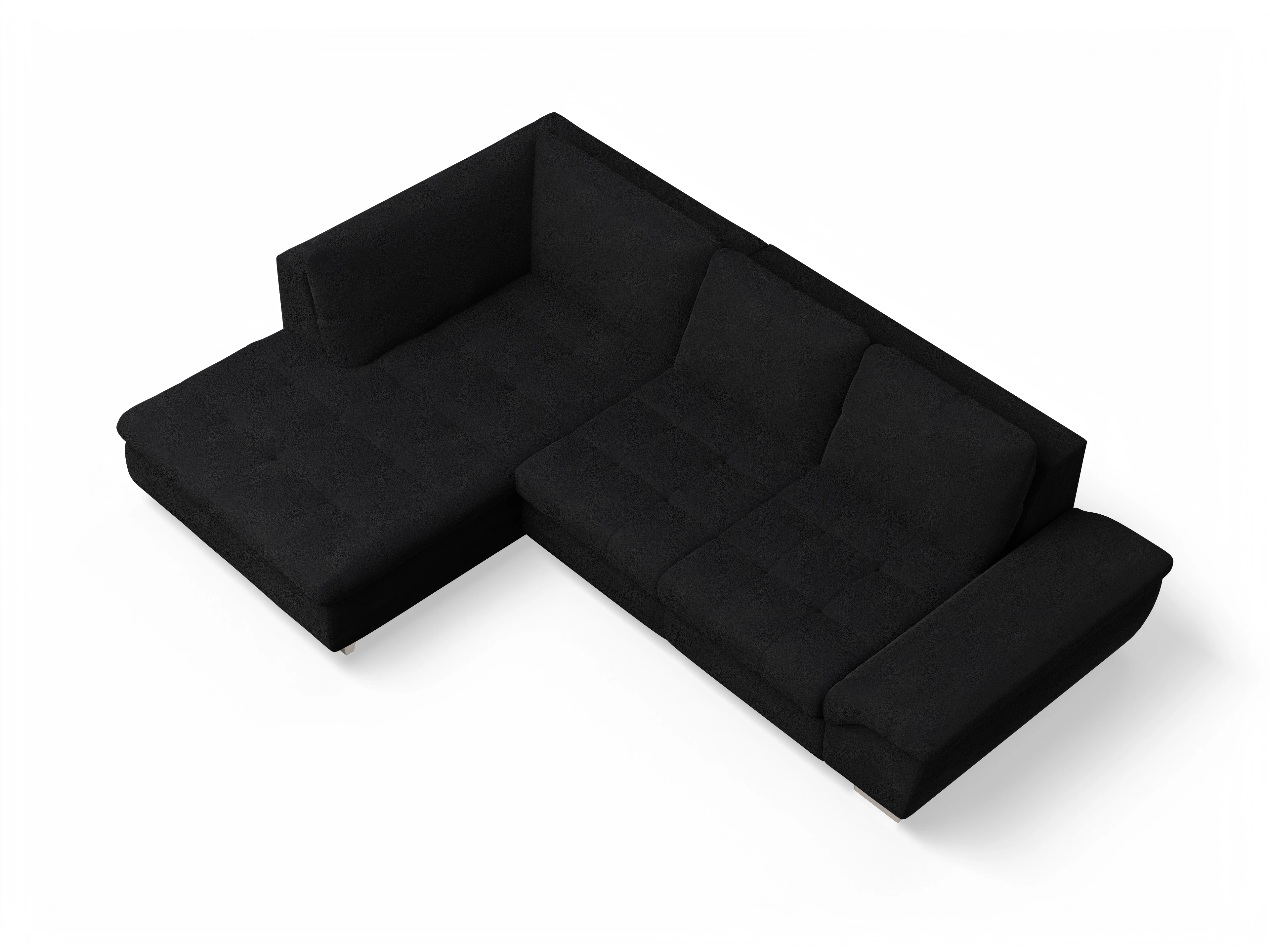 Ansicht des Produktes SC Smart 1007 Ecksofa links Abschluss offen in Stoff Schwarz