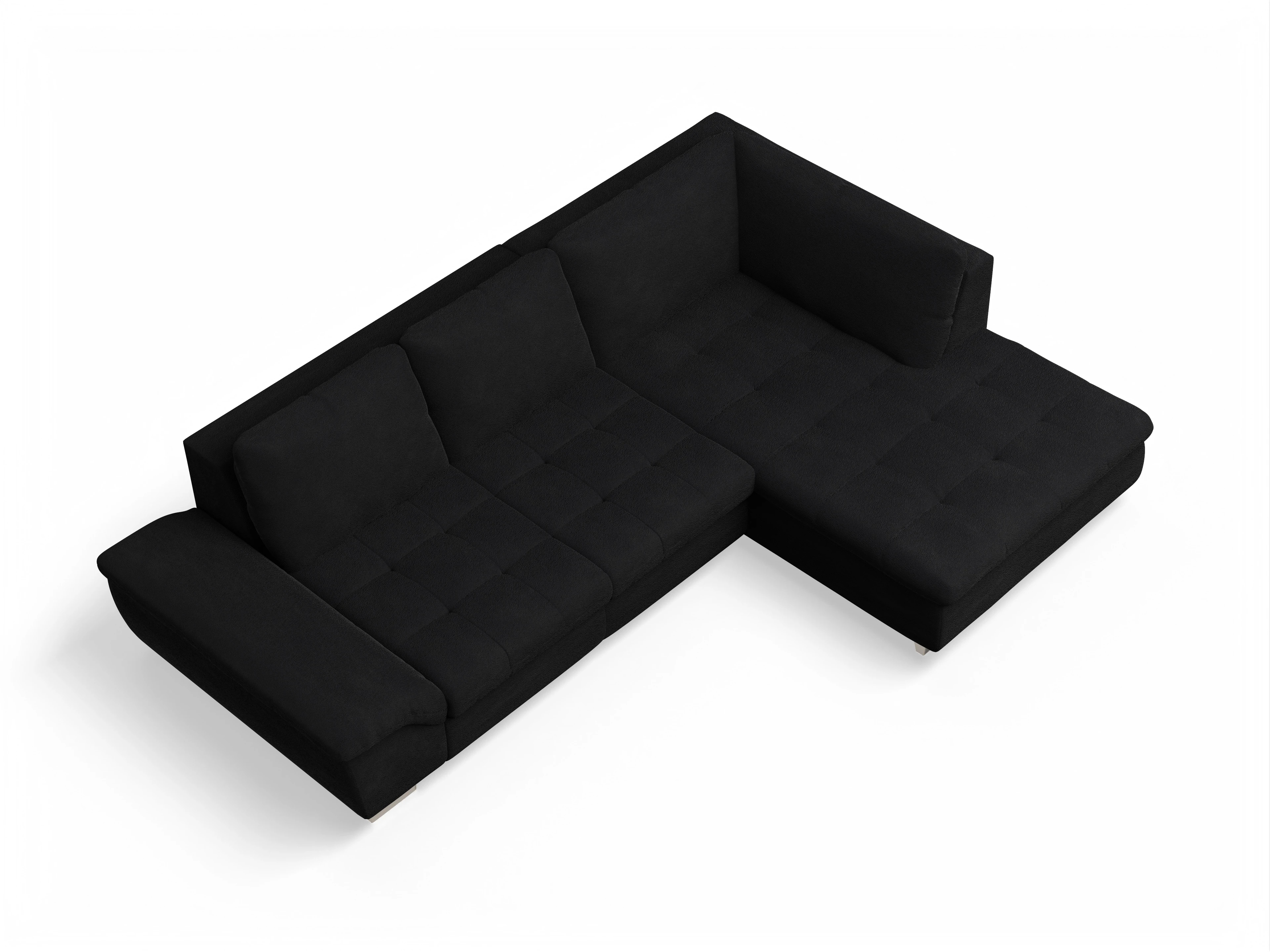 Ansicht des Produktes SC Smart 1007 Ecksofa rechts Abschluss offen in Stoff Schwarz