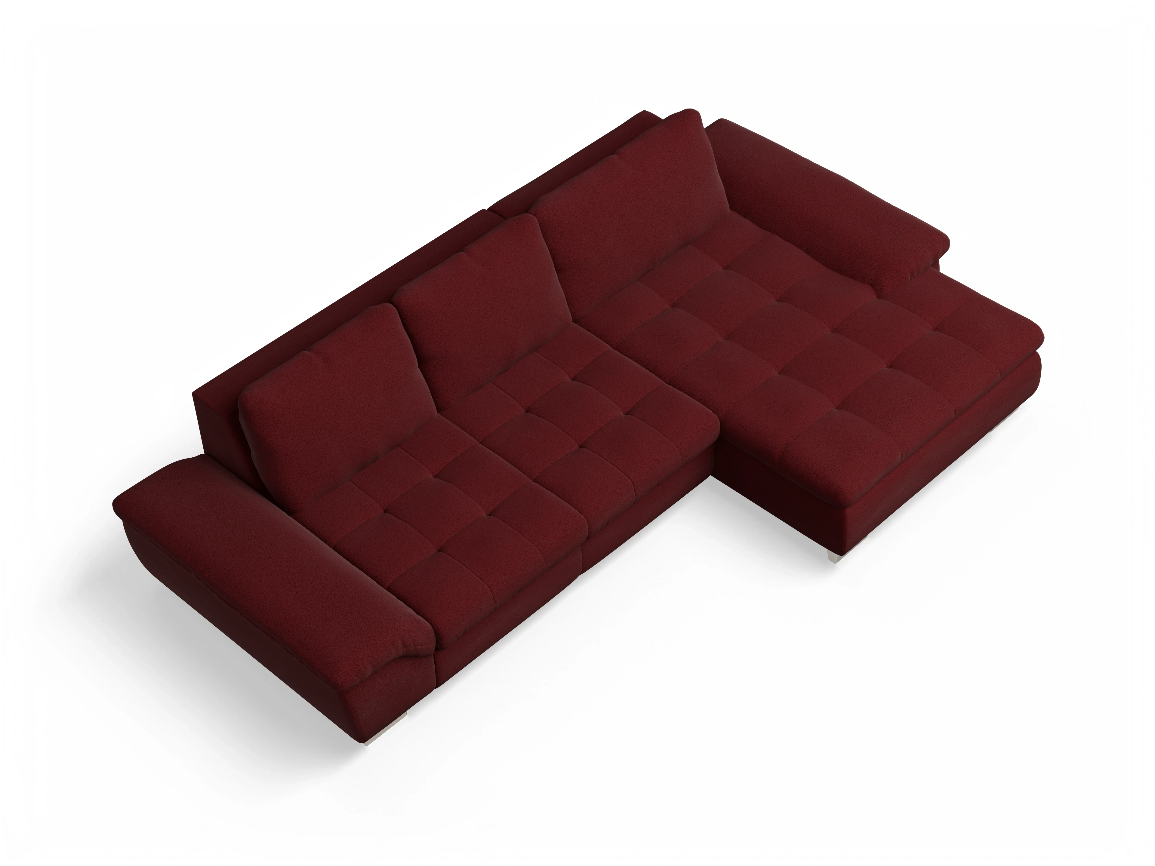 Ansicht des Produktes SC Smart 1007 Ecksofa rechts Abschluss offen in Stoff Rot