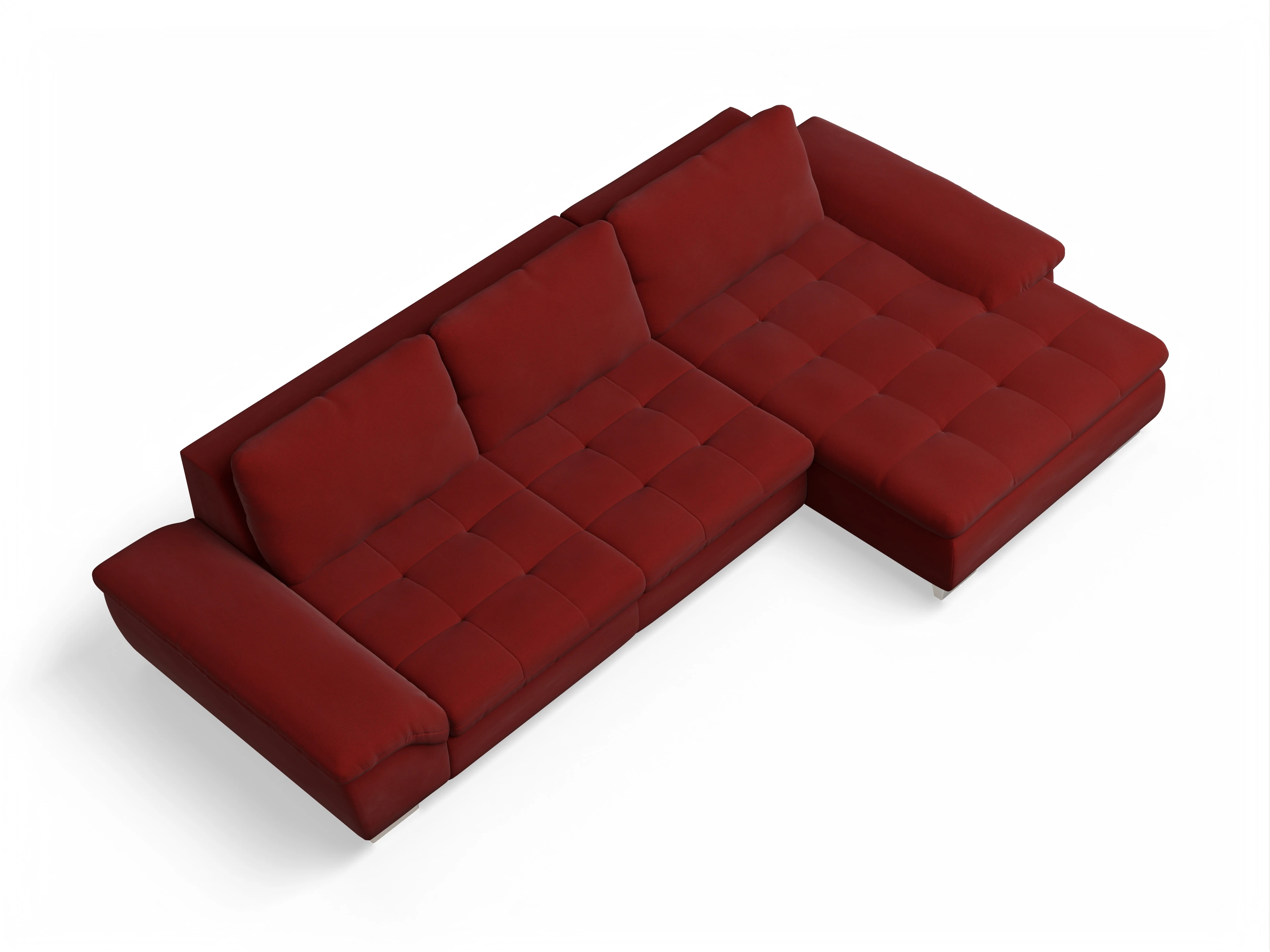 Ansicht des Produktes SC Smart 1007 Ecksofa rechts Abschluss offen in Stoff Rot
