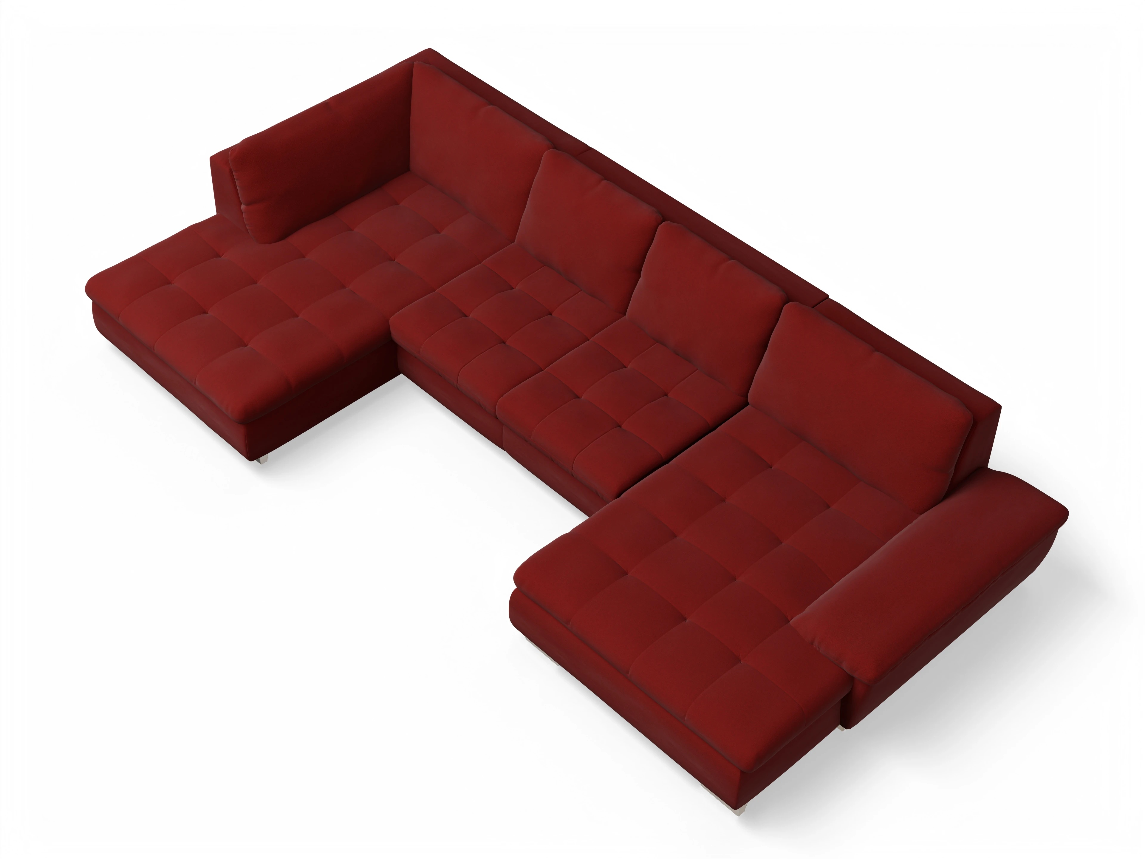 Ansicht des Produktes SC Smart 1007 Wohnlandschaft offen beidseitig in Stoff Rot