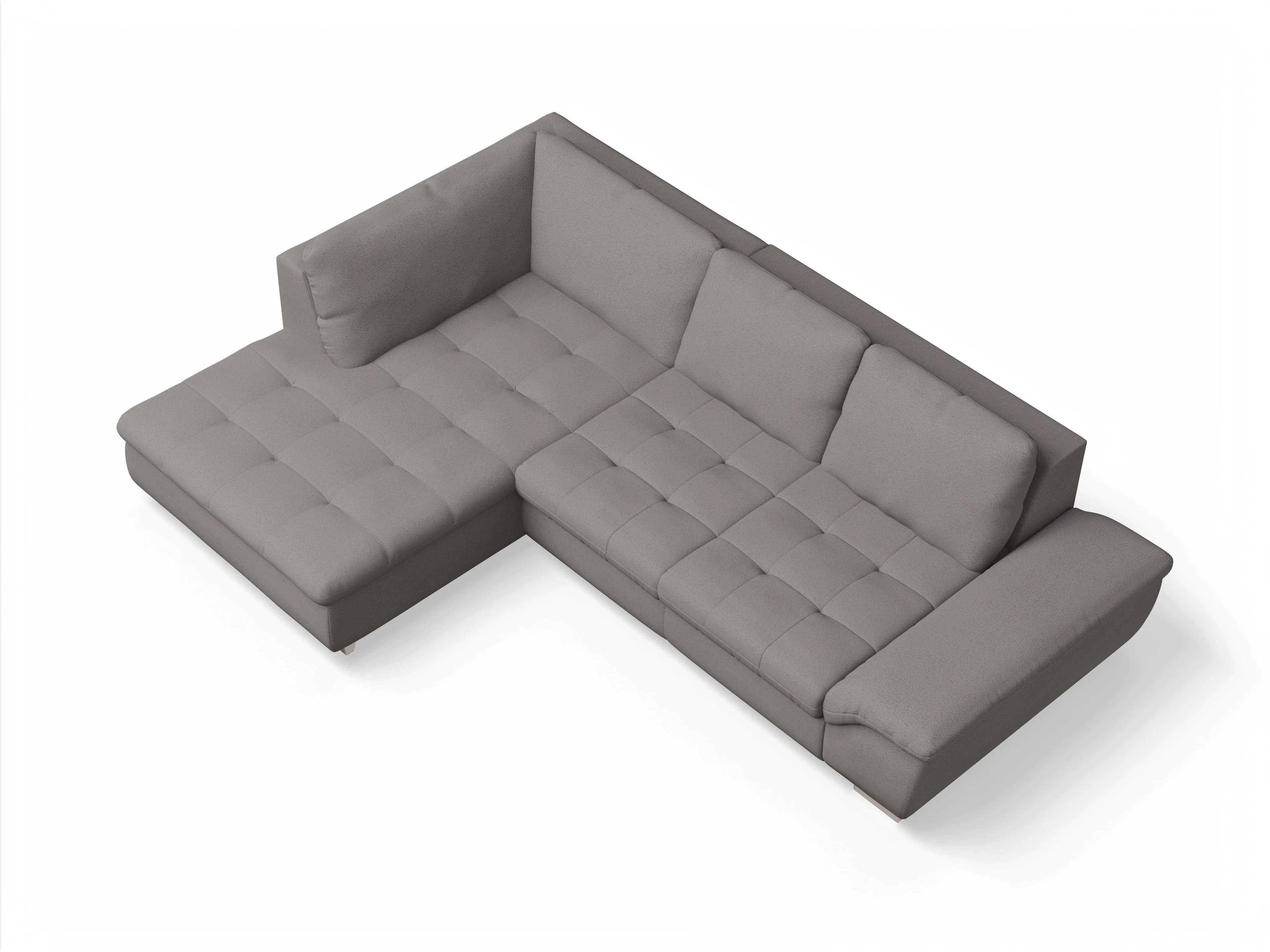 Ansicht des Produktes SC Smart 1007 Ecksofa links Abschluss offen in Stoff Grau