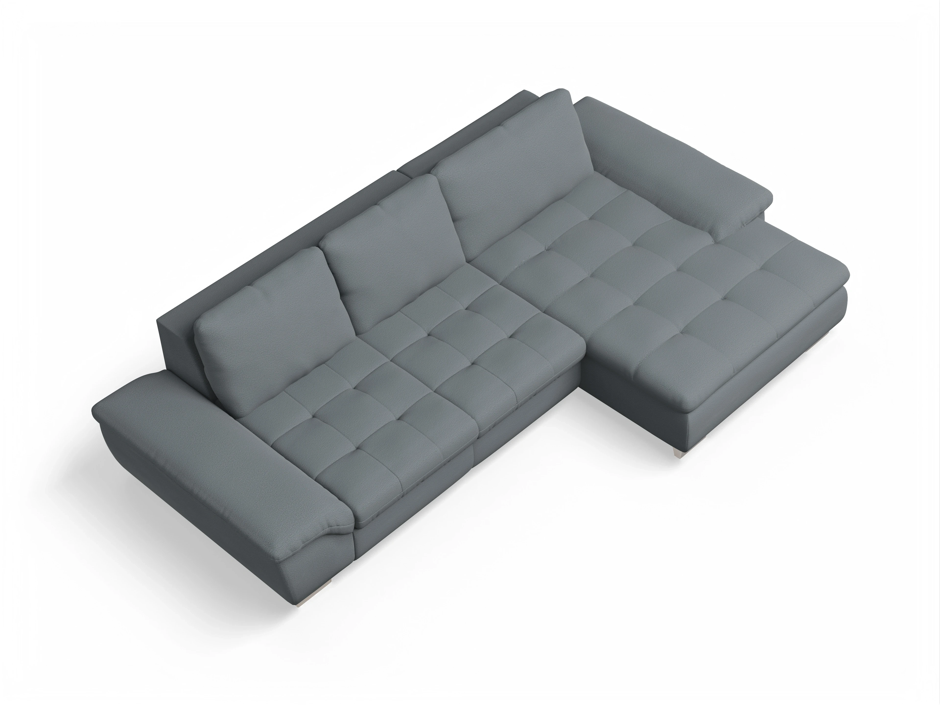 Sitz Concept smart 1007 Canape Medium R Ansicht des Produktes SC Smart 1007 Ecksofa rechts Abschluss offen in Stoff Grau