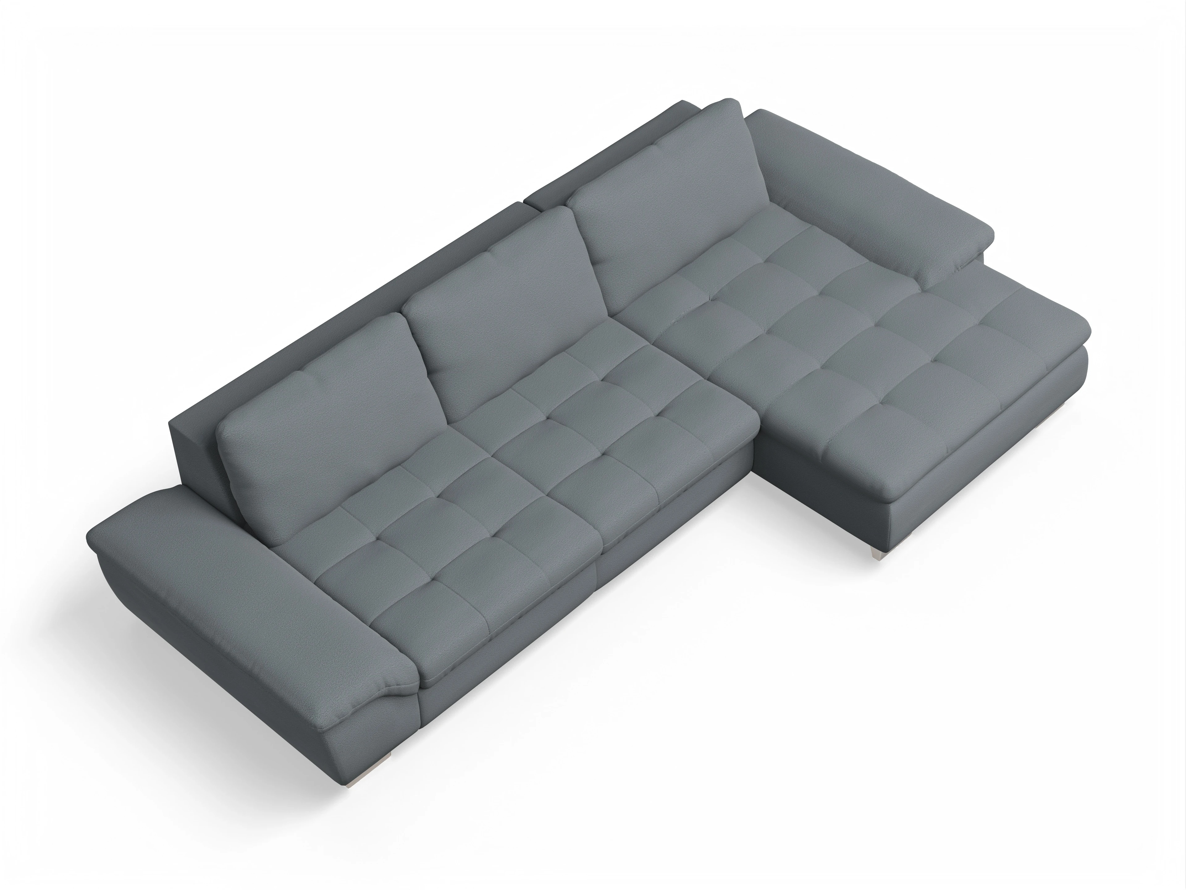 Ansicht des Produktes SC Smart 1007 Ecksofa rechts Abschluss offen in Stoff Grau