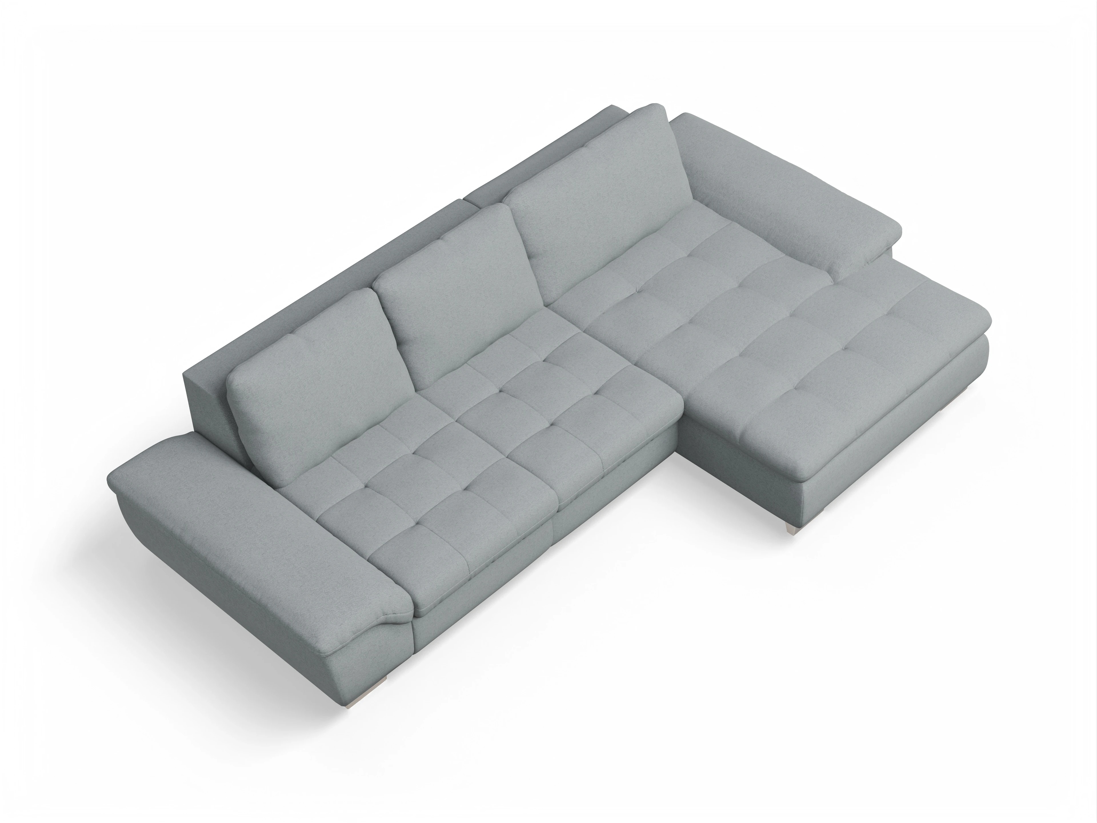 Ansicht des Produktes SC Smart 1007 Ecksofa rechts Abschluss offen in Stoff Blau