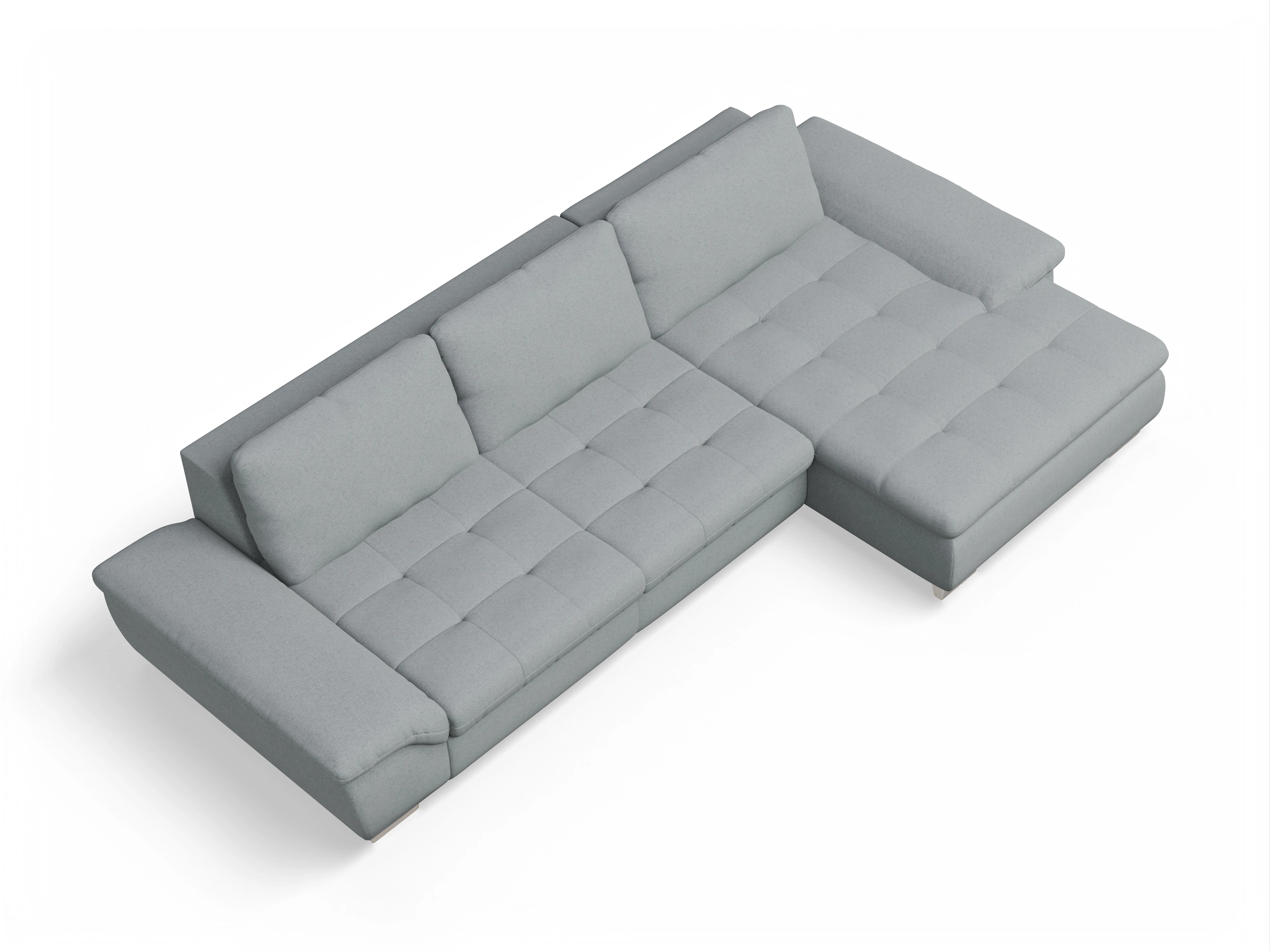 Ansicht des Produktes SC Smart 1007 Ecksofa rechts Abschluss offen in Stoff Blau