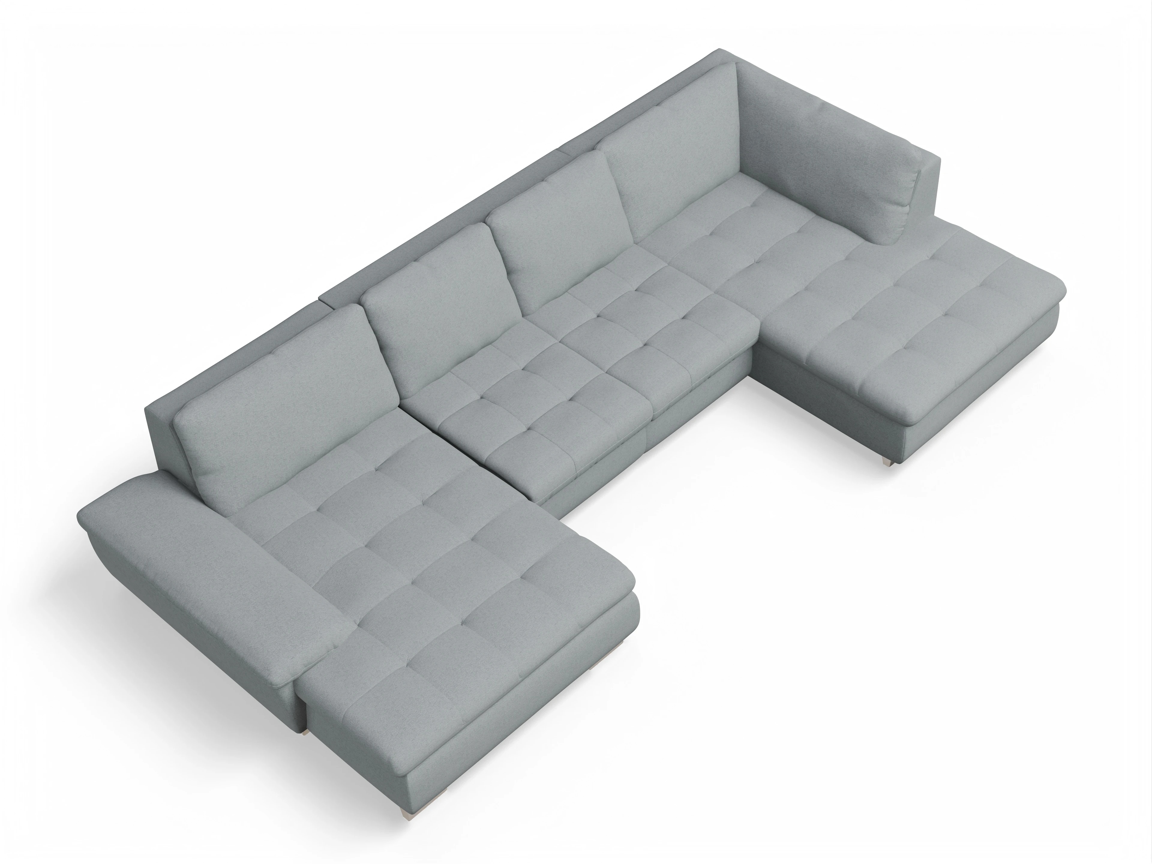 Ansicht des Produktes SC Smart 1007 Wohnlandschaft offen beidseitig in Stoff Blau