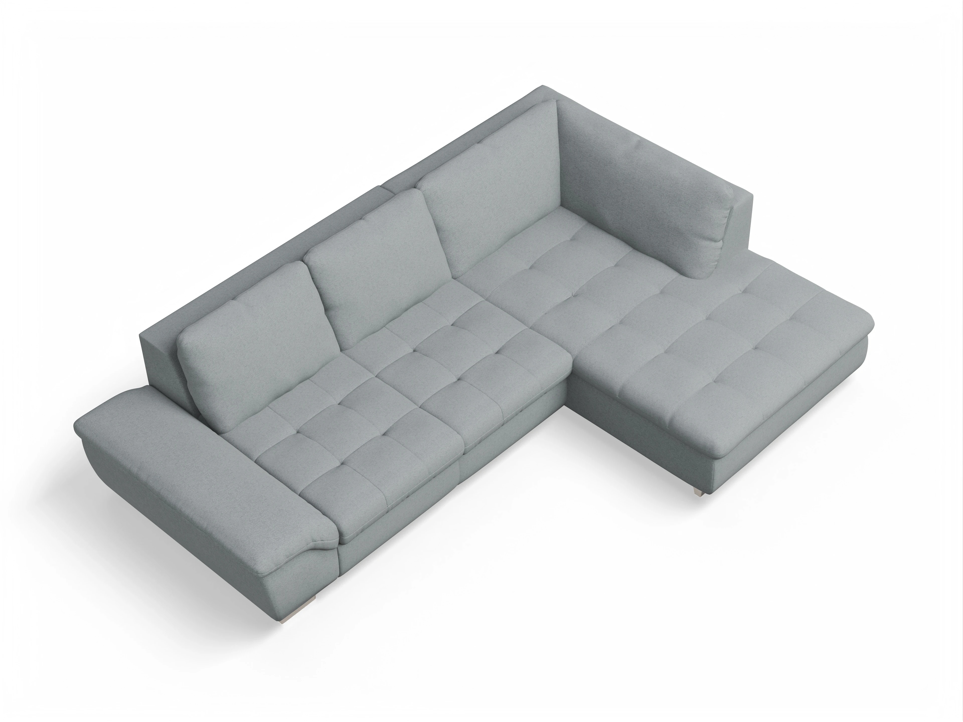 Ansicht des Produktes SC Smart 1007 Ecksofa rechts Abschluss offen in Stoff Blau