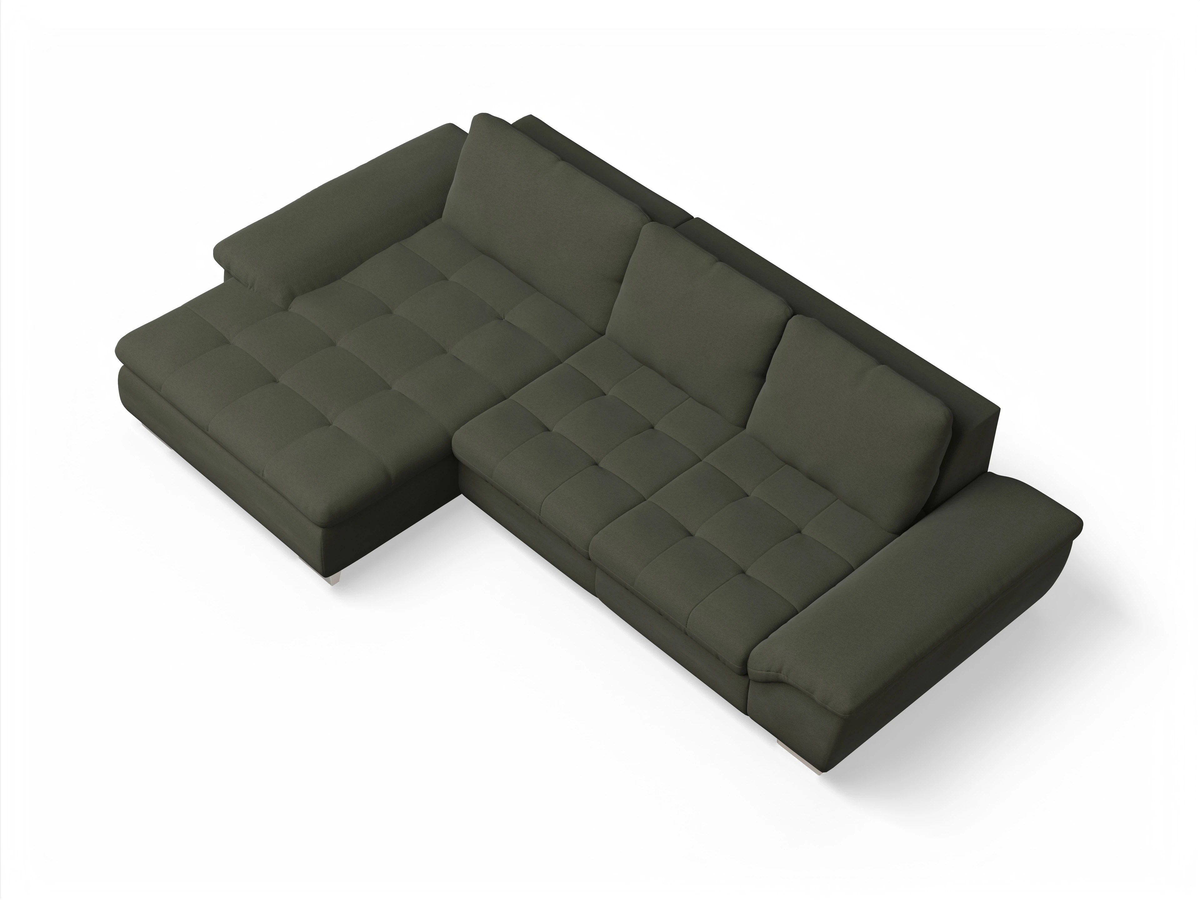 Ansicht des Produktes SC Smart 1007 Ecksofa links Abschluss offen in Stoff Grün