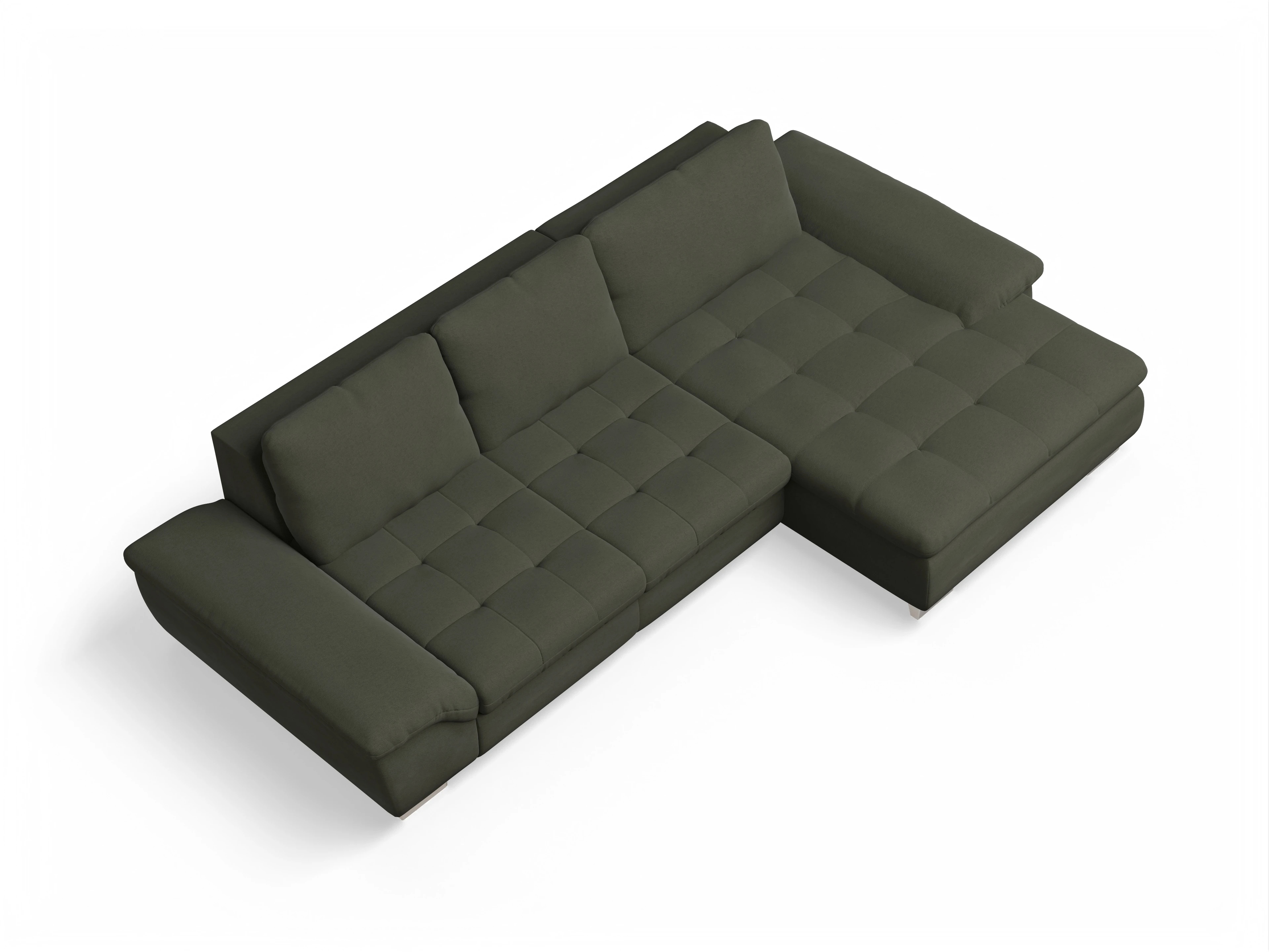 Ansicht des Produktes SC Smart 1007 Ecksofa rechts Abschluss offen in Stoff Grün