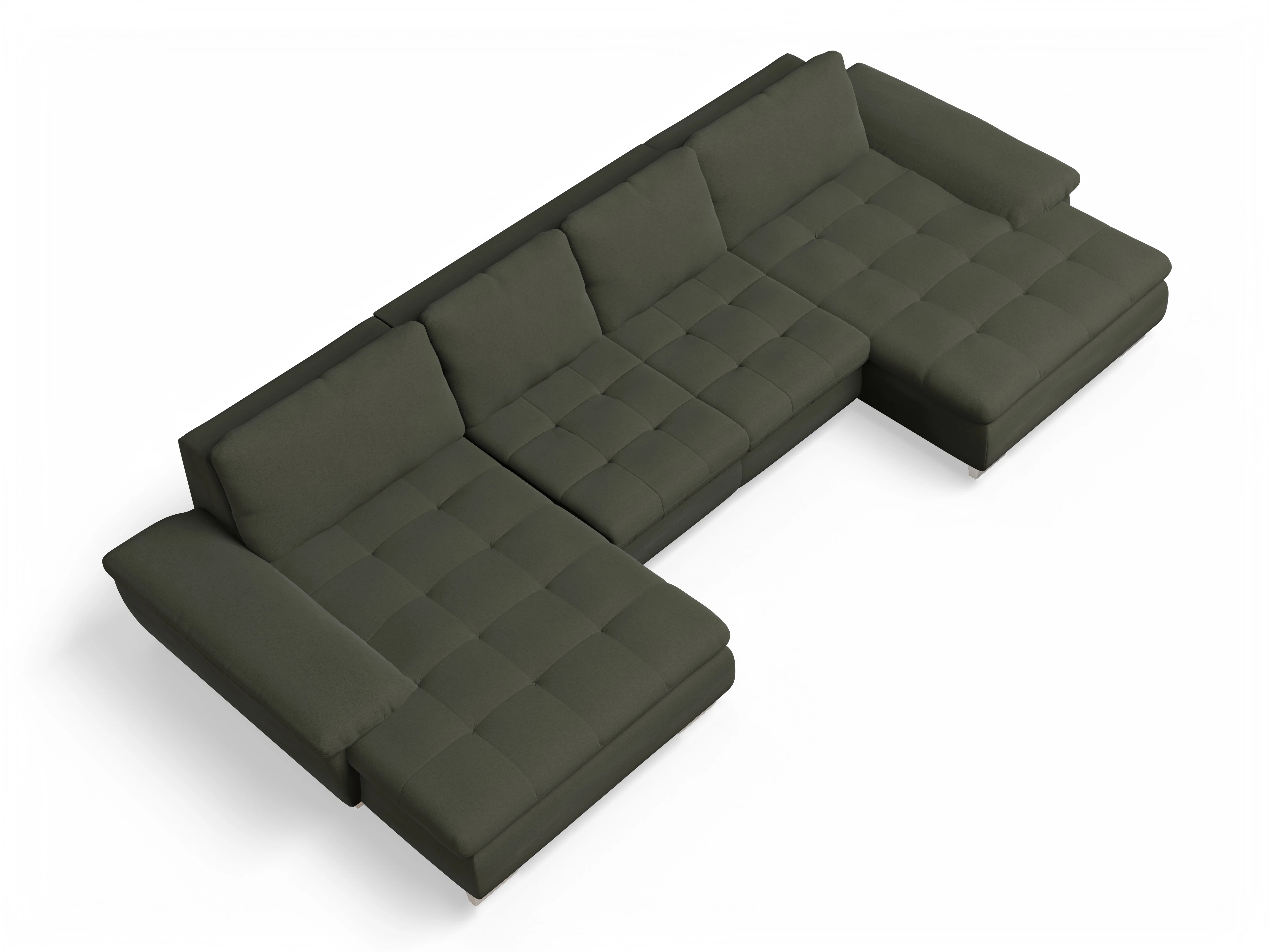 Ansicht des Produktes SC Smart 1007 Wohnlandschaft offen beidseitig in Stoff Grün