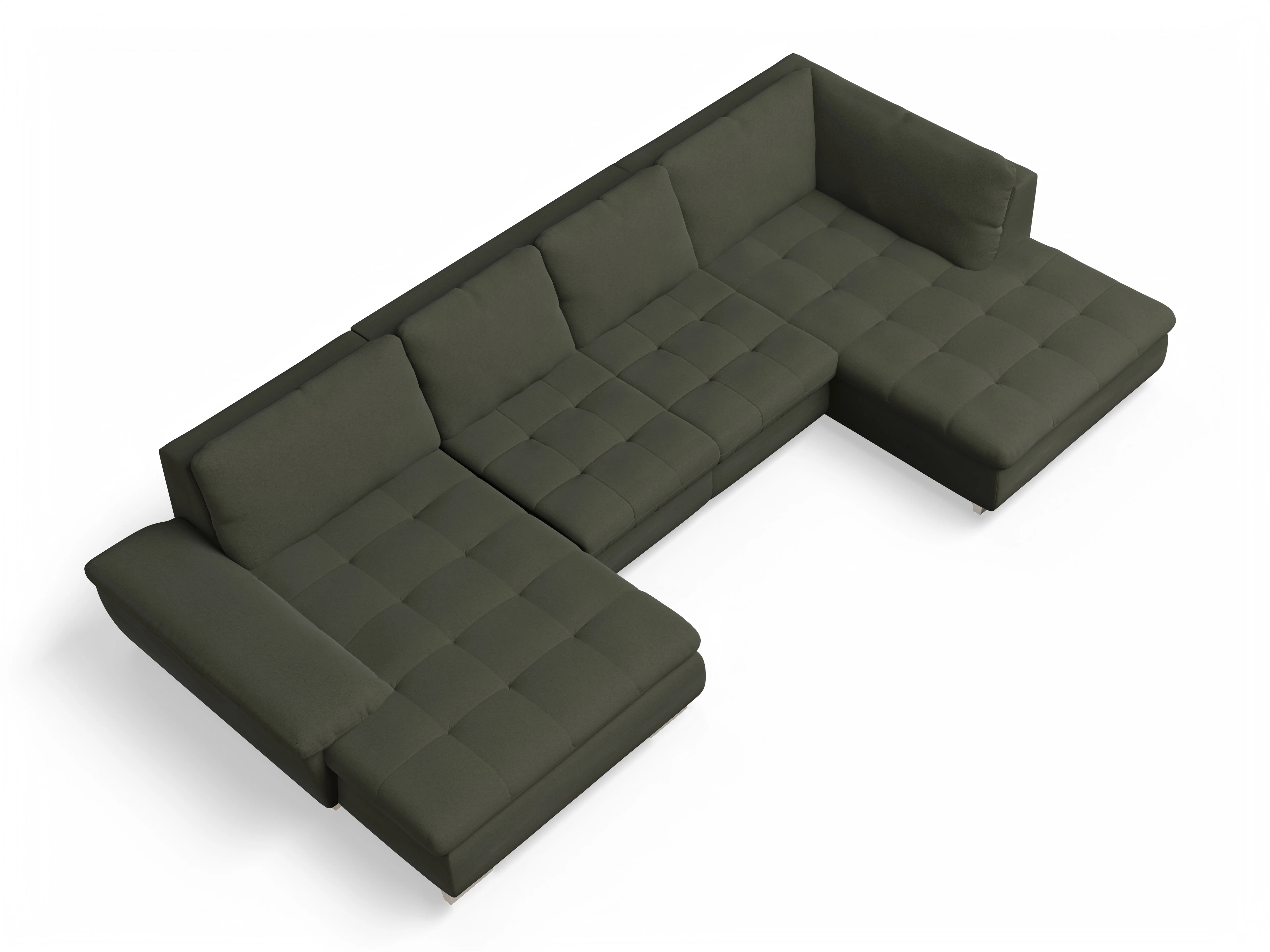 Ansicht des Produktes SC Smart 1007 Wohnlandschaft offen beidseitig in Stoff Grün