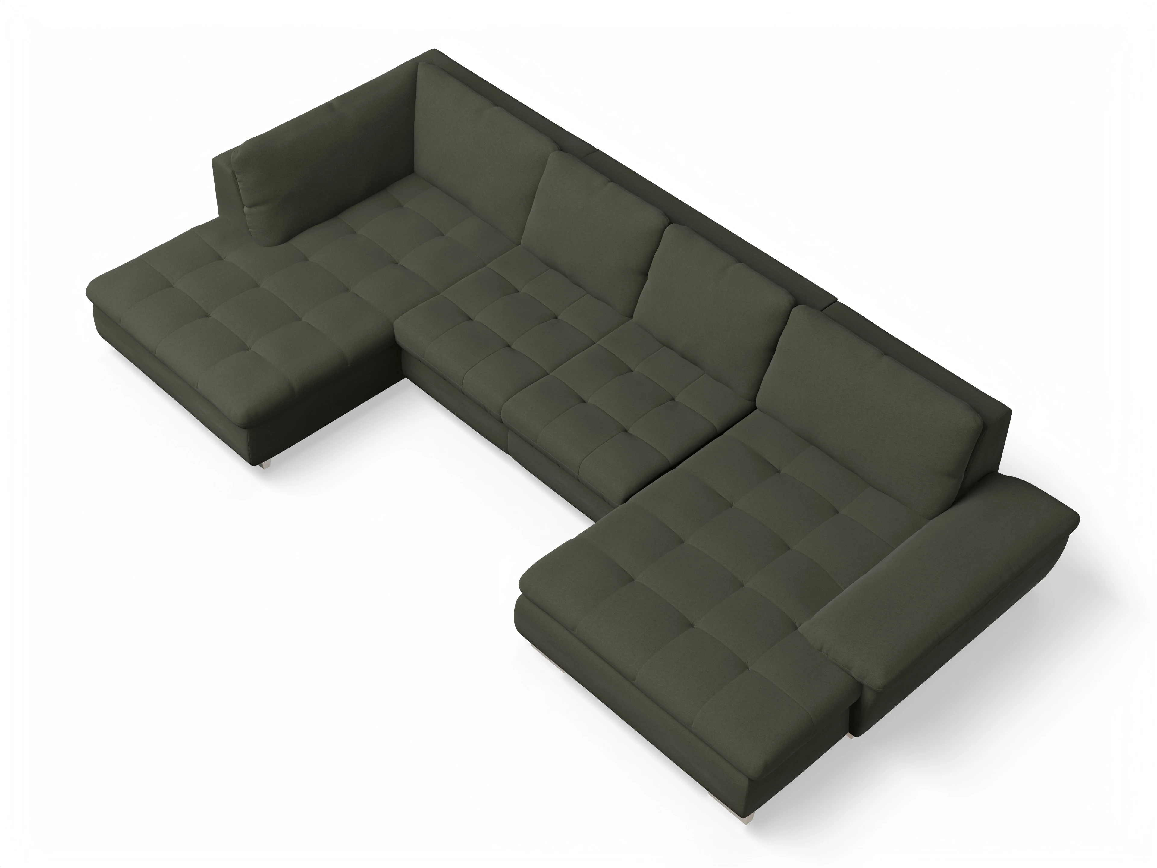 Ansicht des Produktes SC Smart 1007 Wohnlandschaft offen beidseitig in Stoff Grün