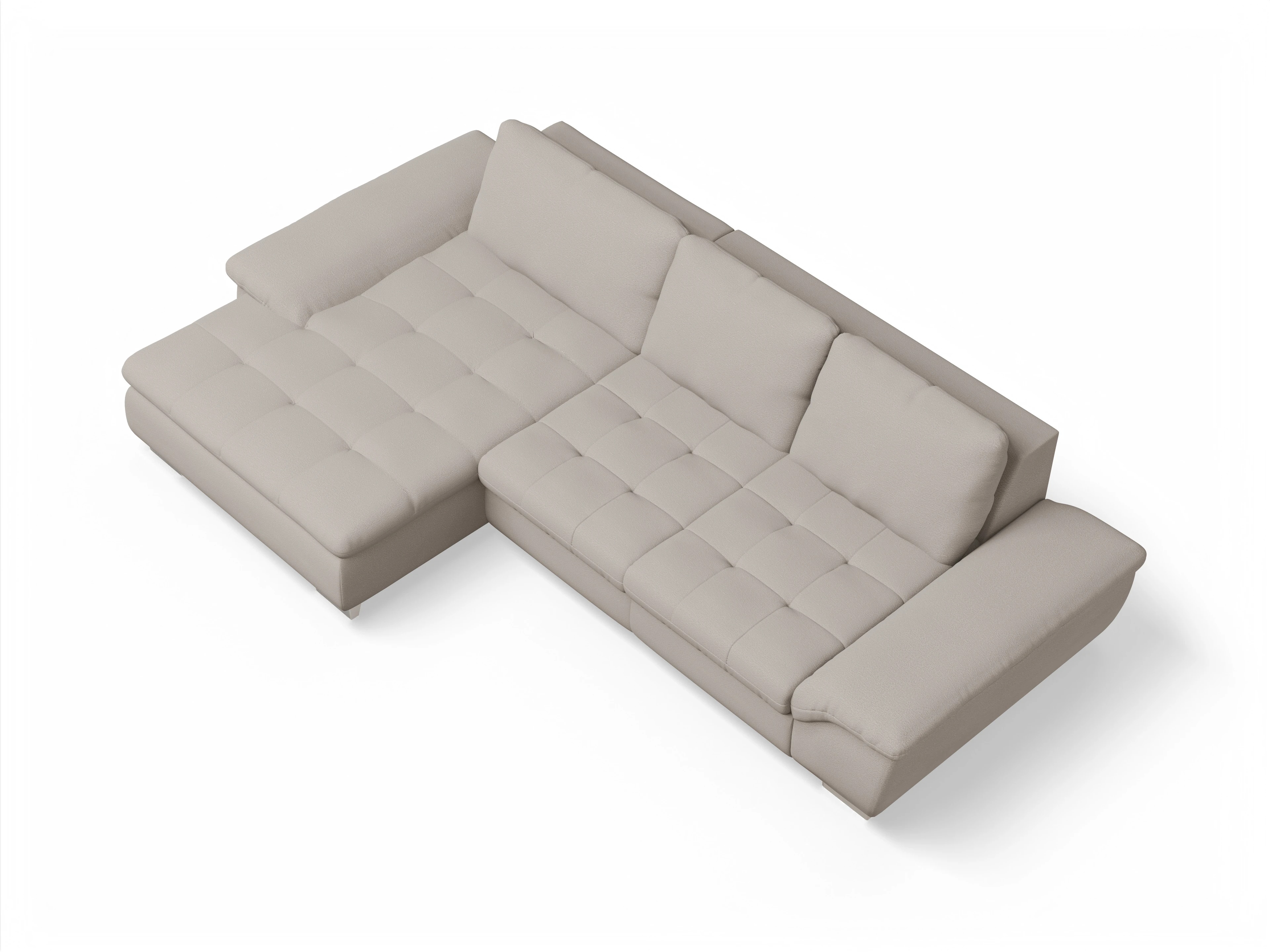 Sitz Concept smart 1007 Canape Medium L Ansicht des Produktes SC Smart 1007 Ecksofa links Abschluss offen in Stoff Beige