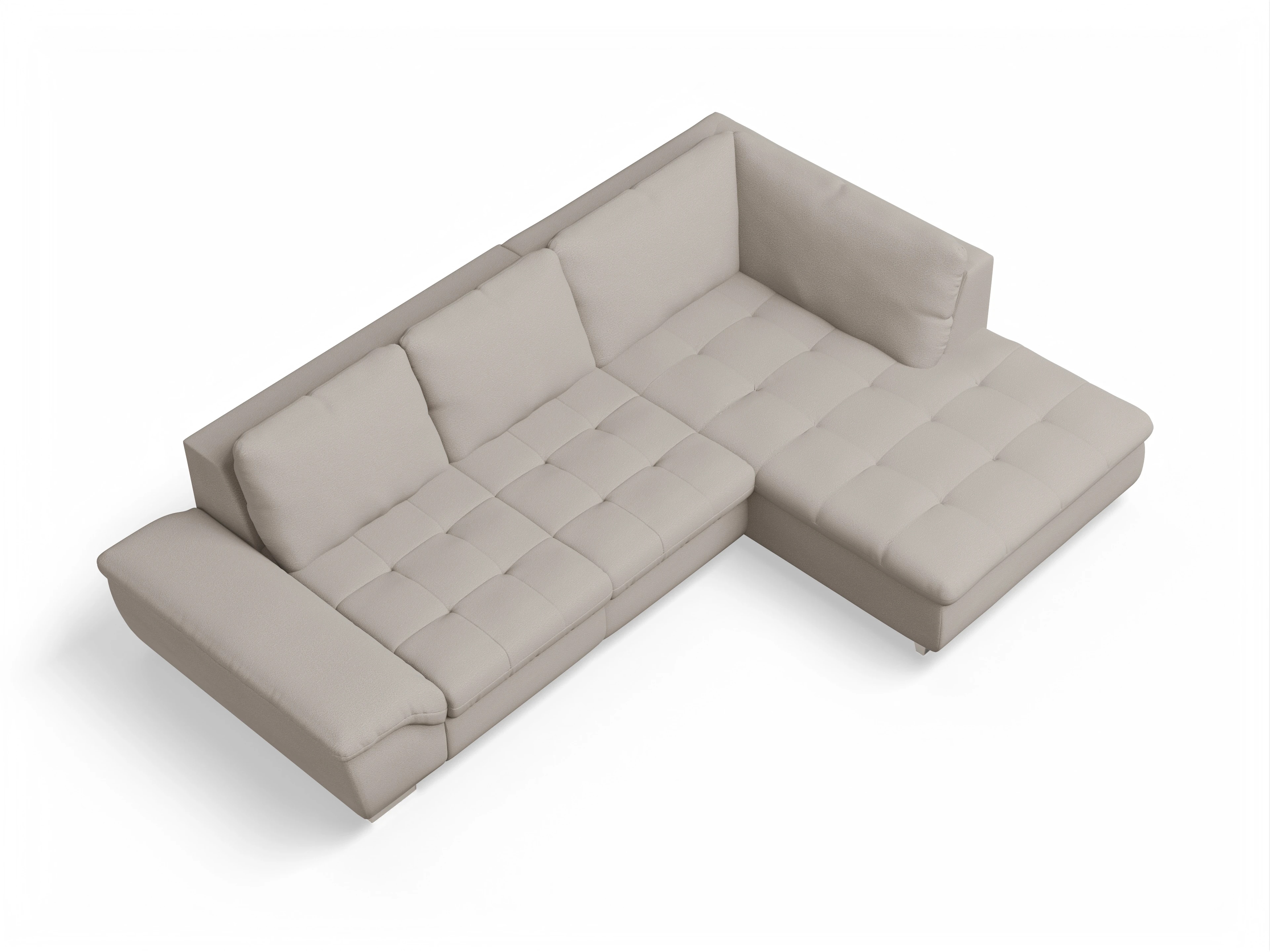 Ansicht des Produktes SC Smart 1007 Ecksofa rechts Abschluss offen in Stoff Beige