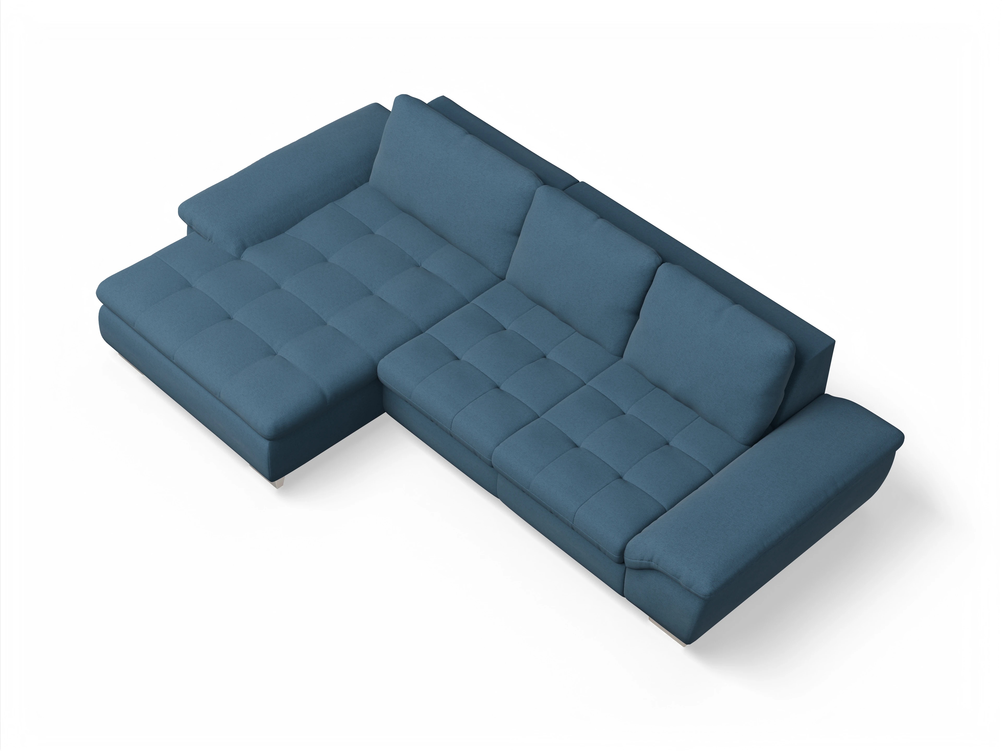 Sitz Concept smart 1007 Canape Medium L Ansicht des Produktes SC Smart 1007 Ecksofa links Abschluss offen in Stoff Blau