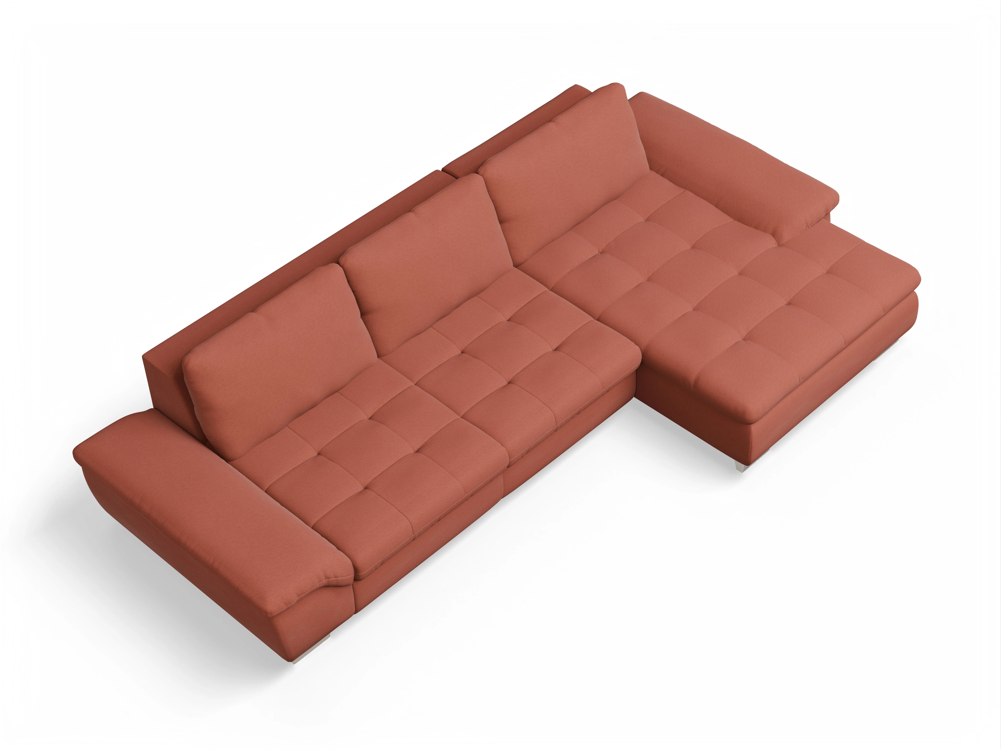 Ansicht des Produktes SC Smart 1007 Ecksofa rechts Abschluss offen in Stoff Orange
