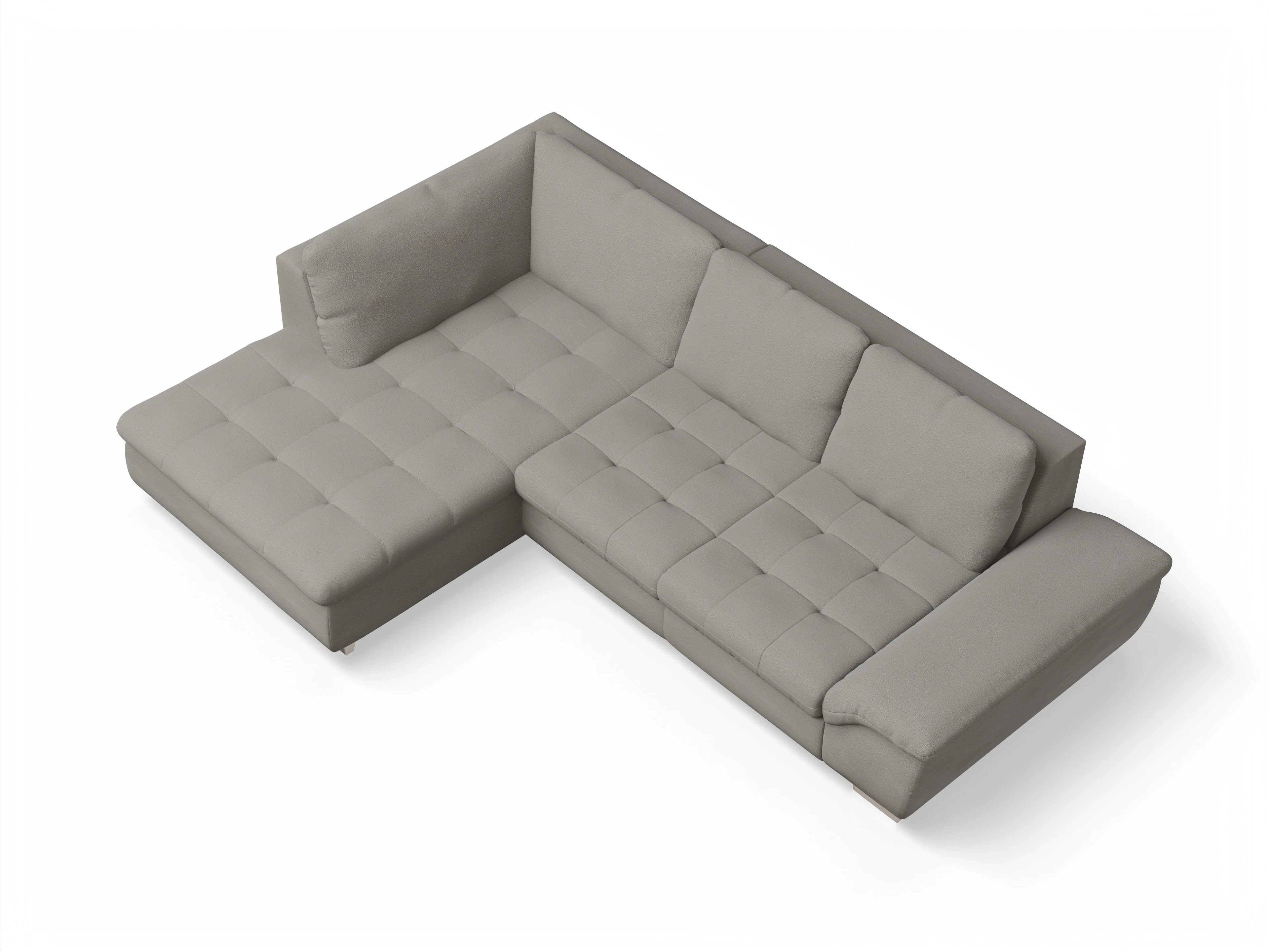 Ansicht des Produktes SC Smart 1007 Ecksofa links Abschluss offen in Stoff Grau