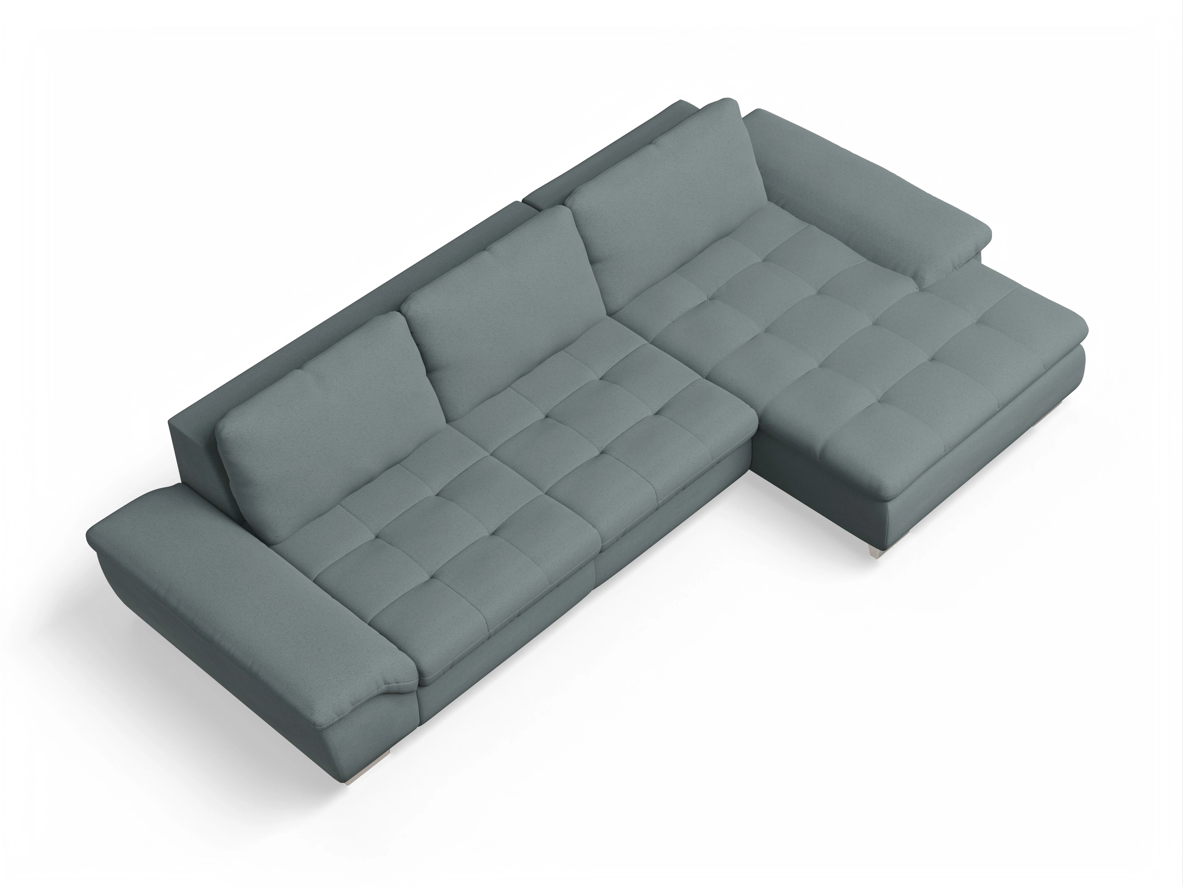 Ansicht des Produktes SC Smart 1007 Ecksofa rechts Abschluss offen in Stoff Grau